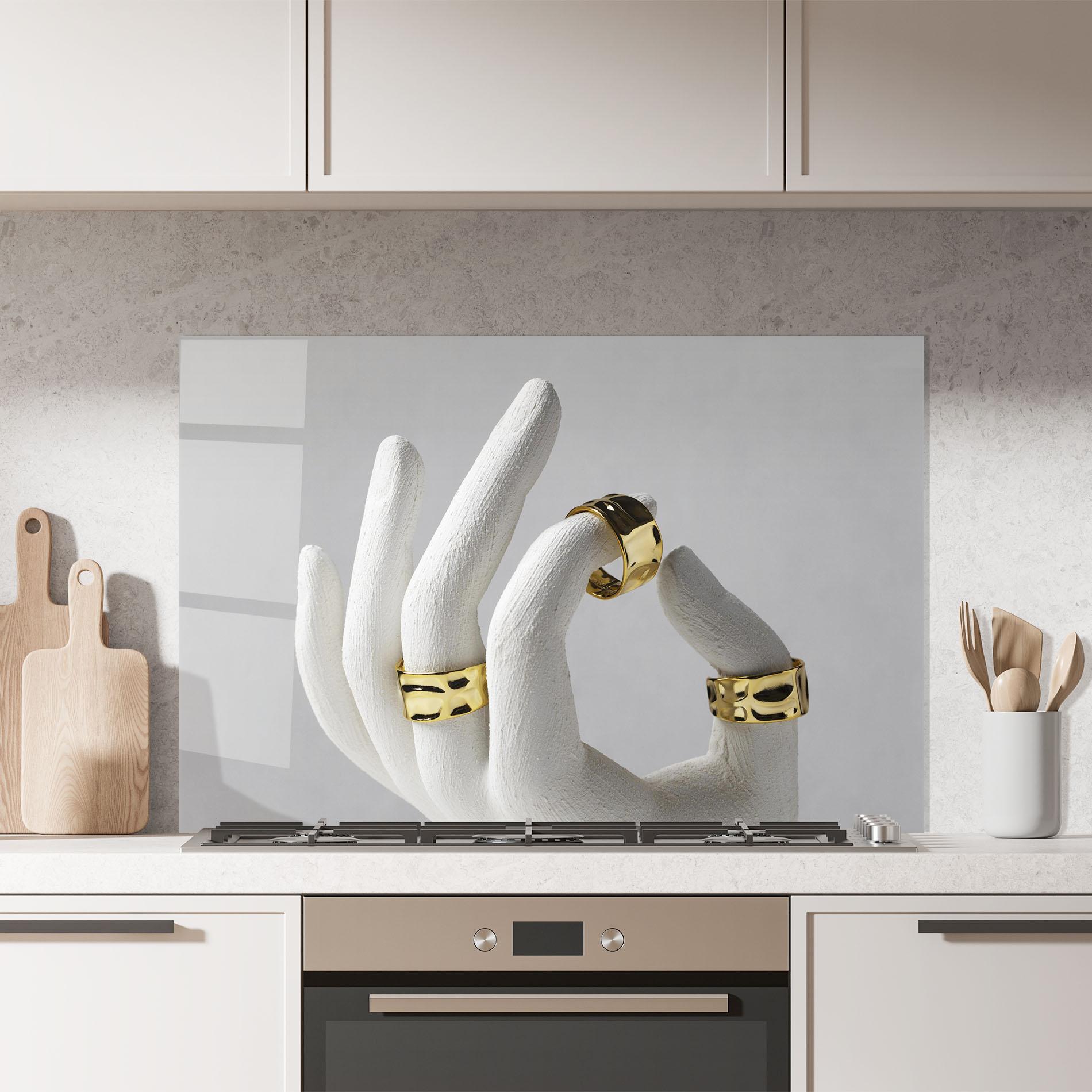 Panel Szklany do Kuchni Stand Display Rings mockup 7