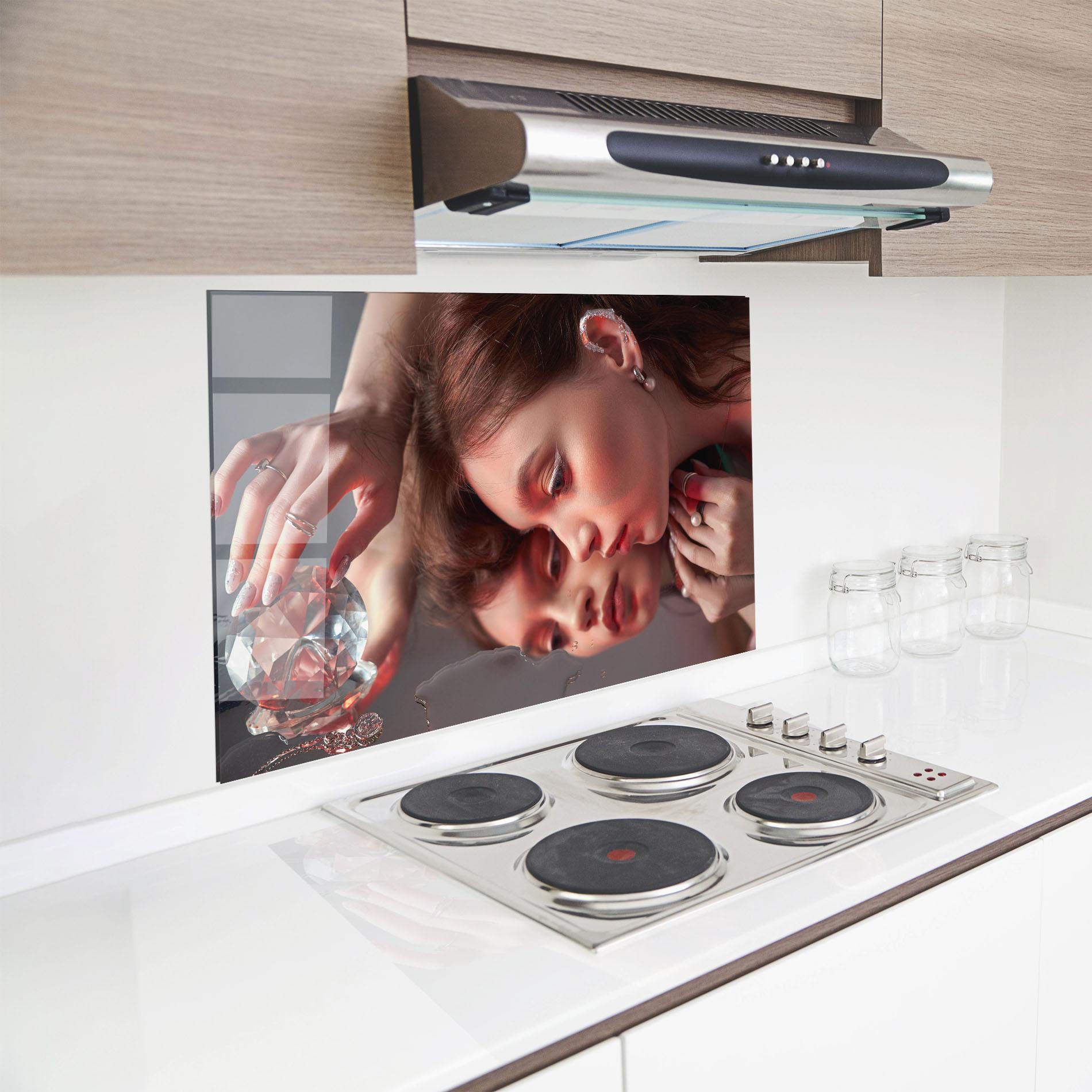 Panel Szklany do Kuchni Big Diamond Hand mockup 8