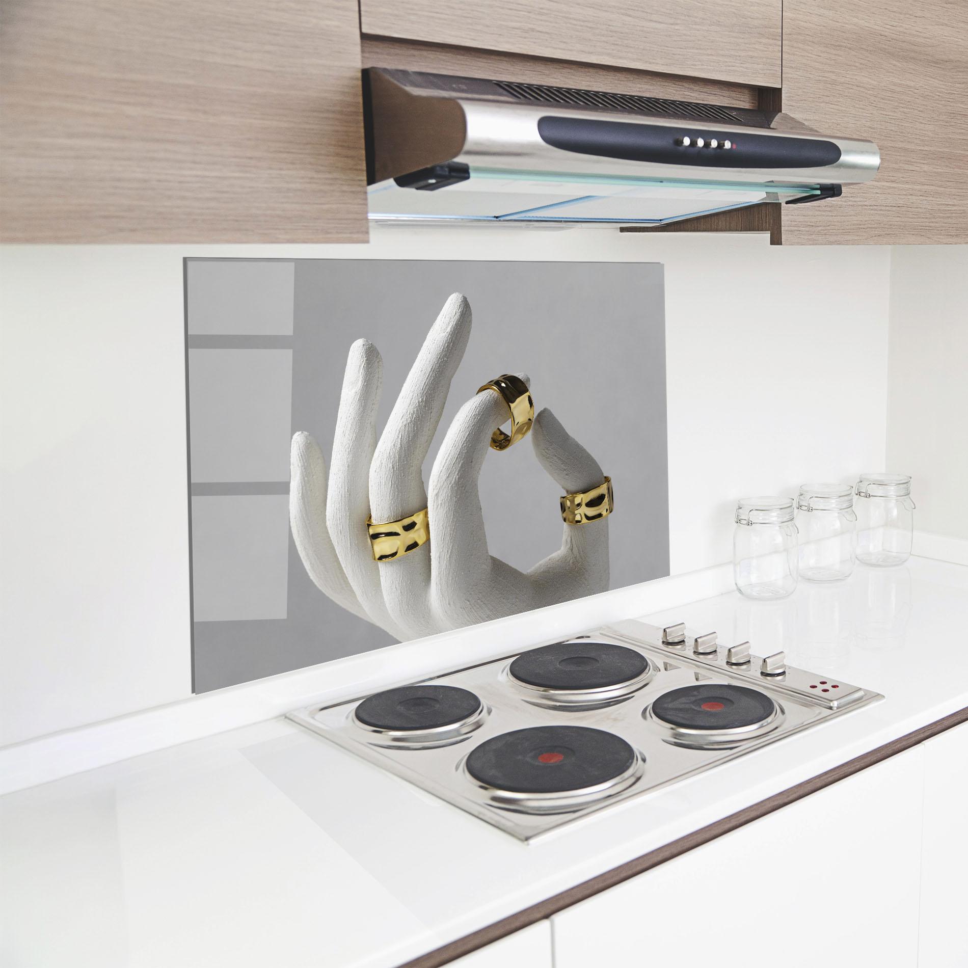 Panel Szklany do Kuchni Stand Display Rings mockup 8