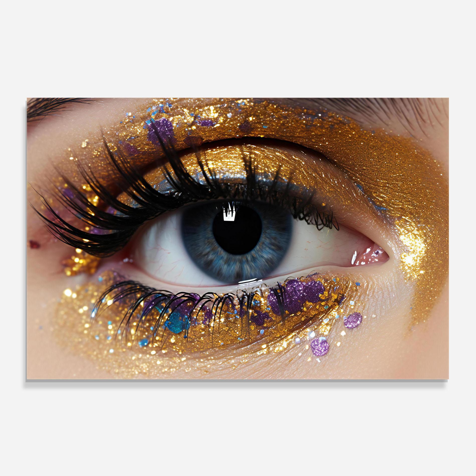 Panel Szklany do Kuchni Blue Eye Make Up mockup 0