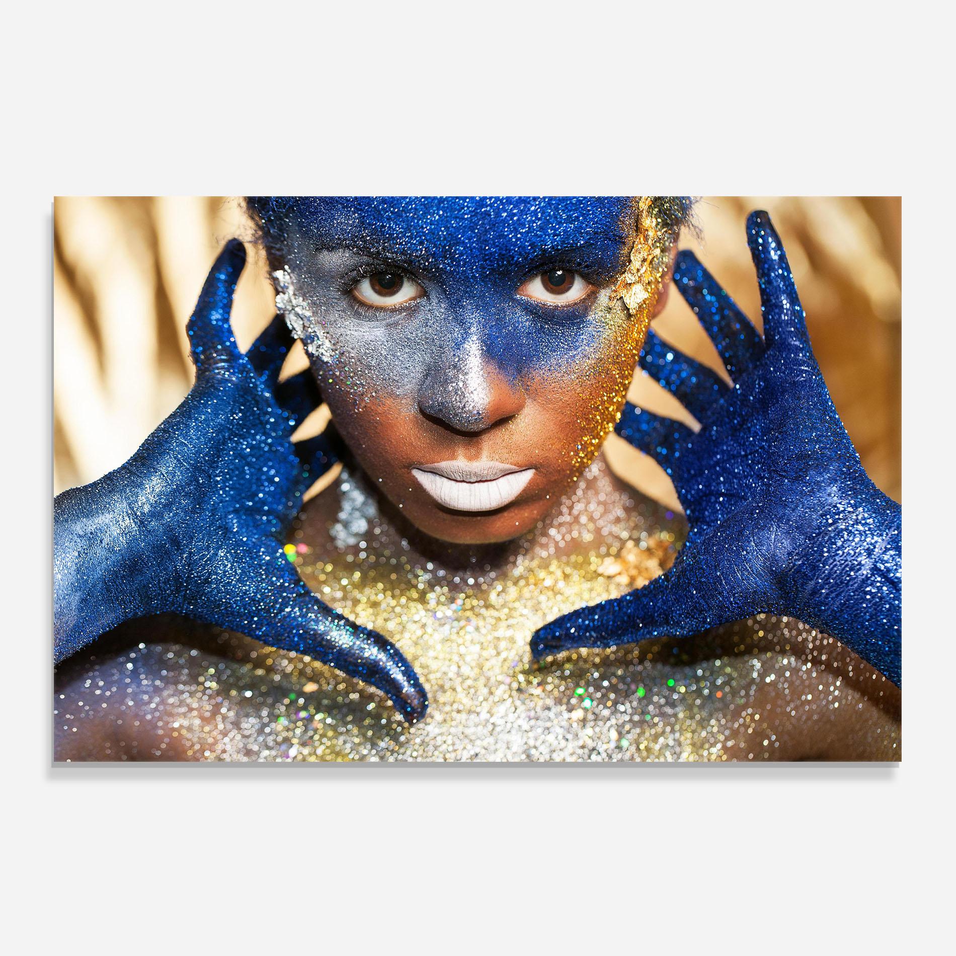 Panel Szklany do Kuchni Glue Gold Glitter mockup 0