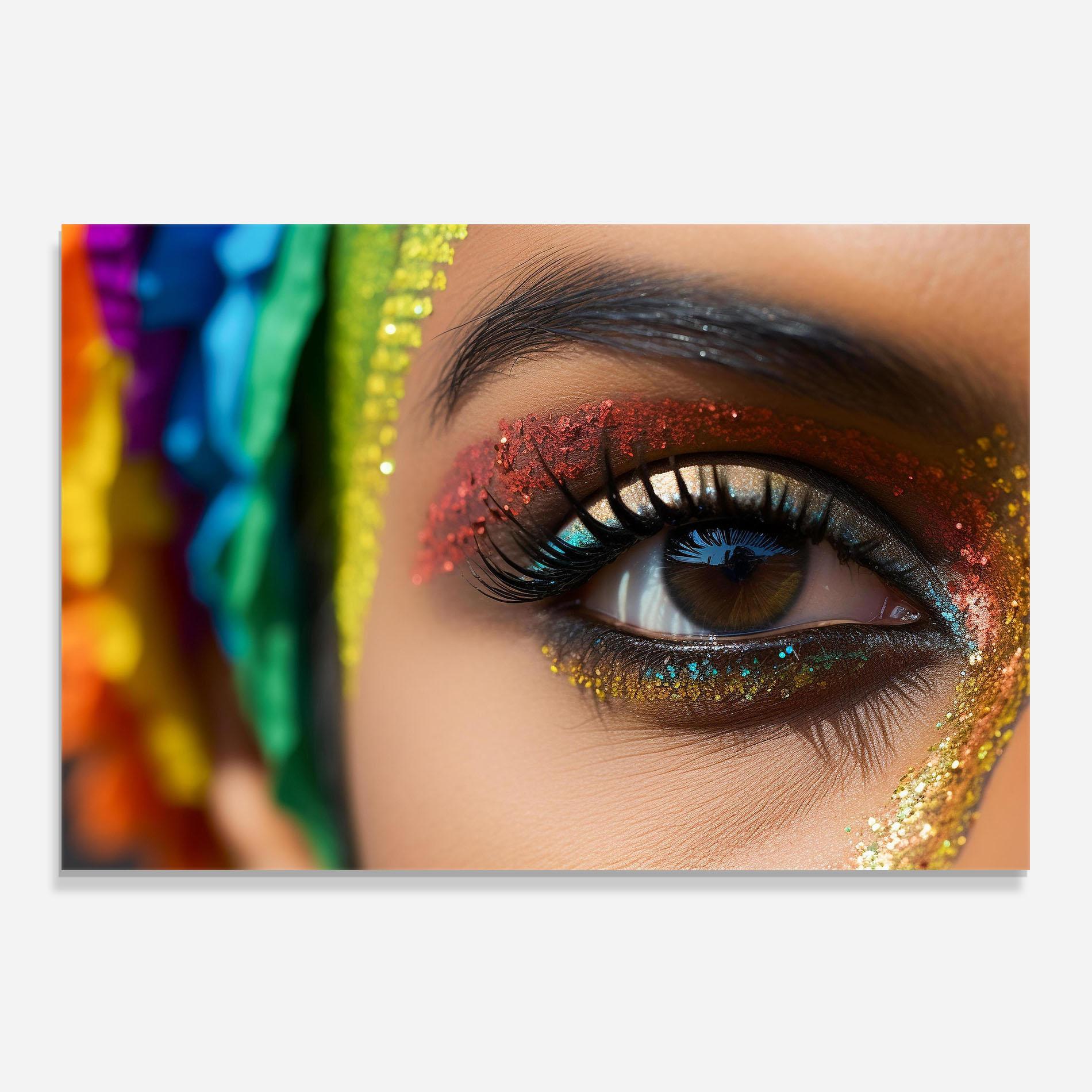 Panel Szklany do Kuchni Rainbow Pattern Makeup mockup 0