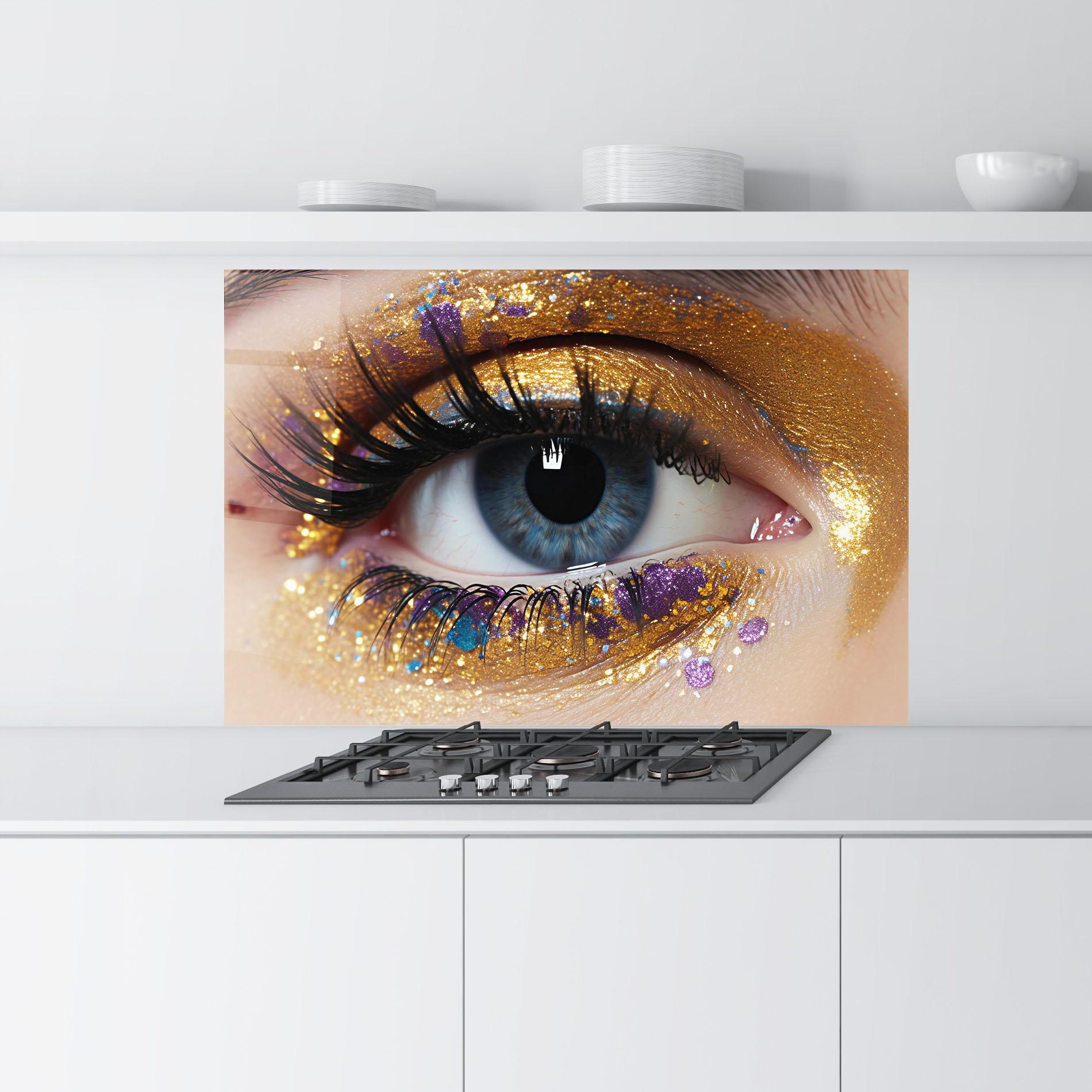 Panel Szklany do Kuchni Blue Eye Make Up mockup 9