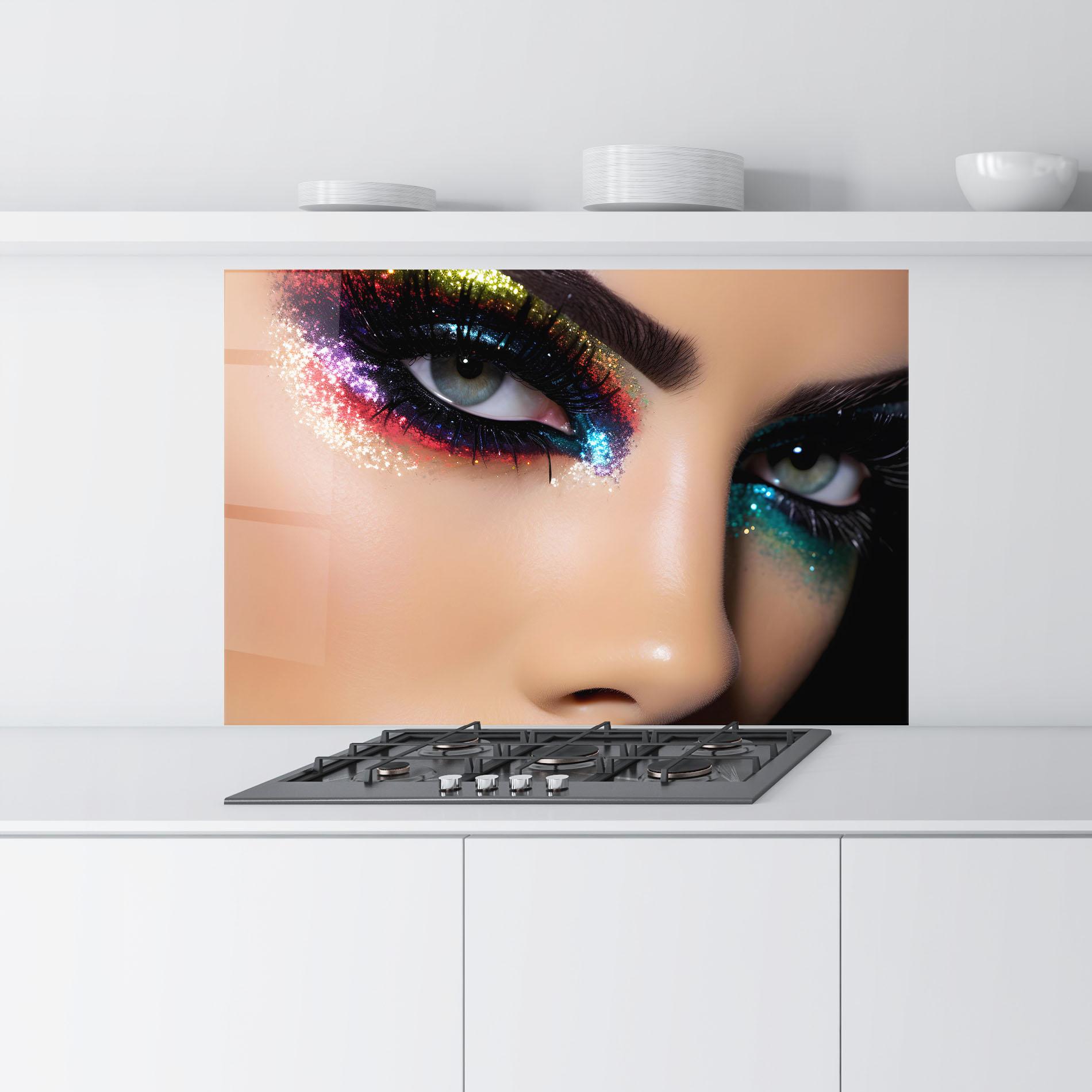 Panel Szklany do Kuchni Feminine Makeup Model mockup 9