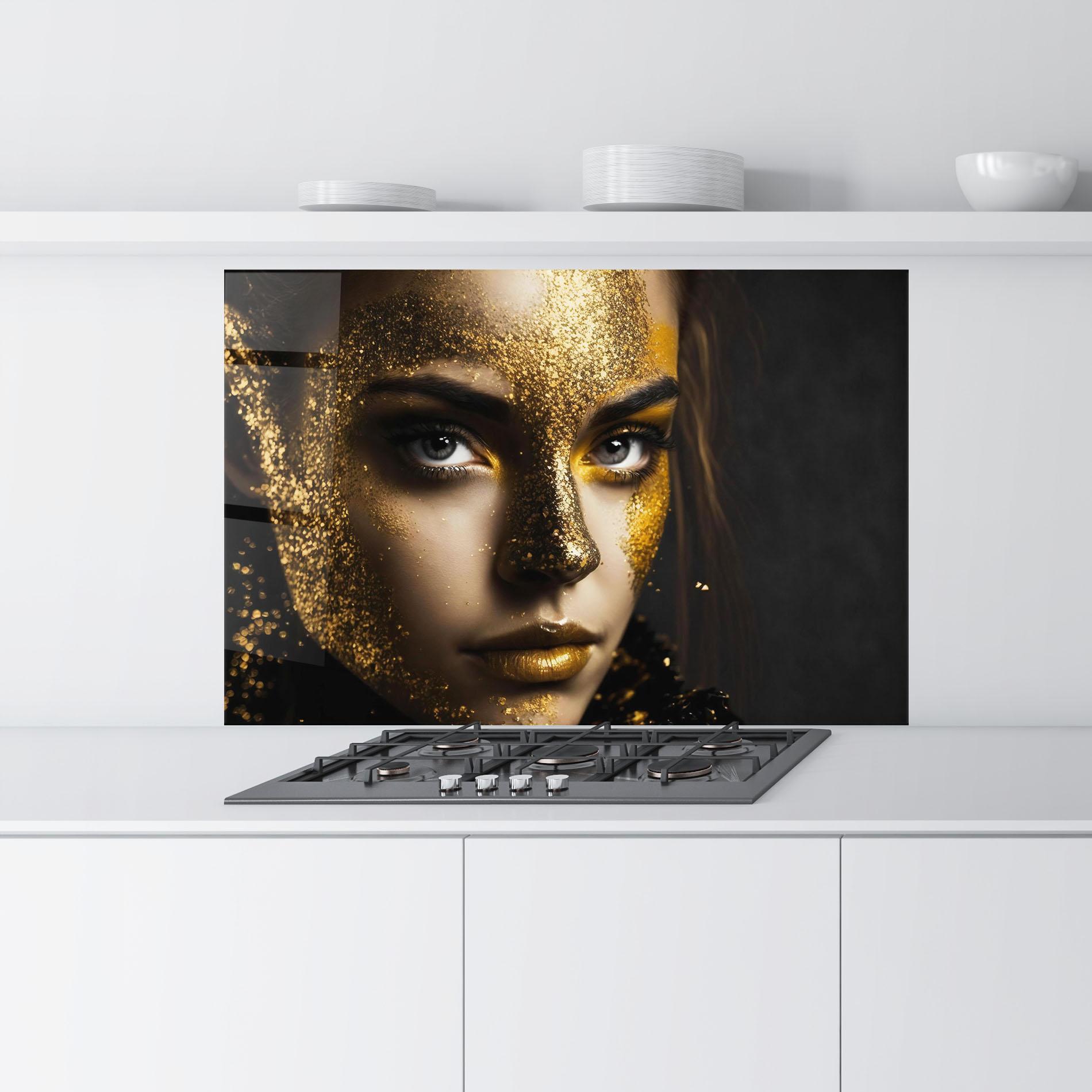 Panel Szklany do Kuchni Grey Cat Eye Makeup mockup 9