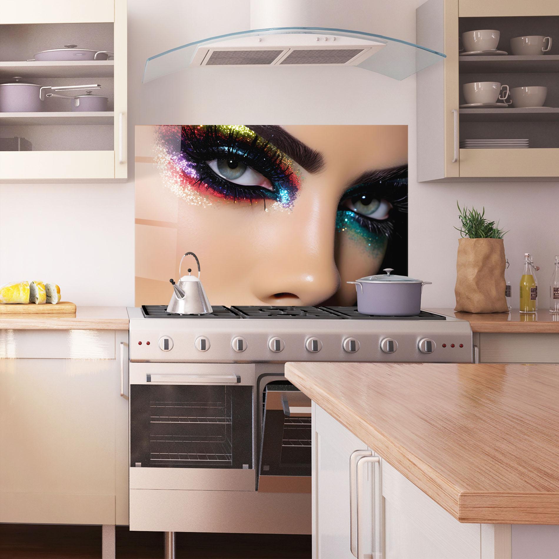 Panel Szklany do Kuchni Feminine Makeup Model mockup 1