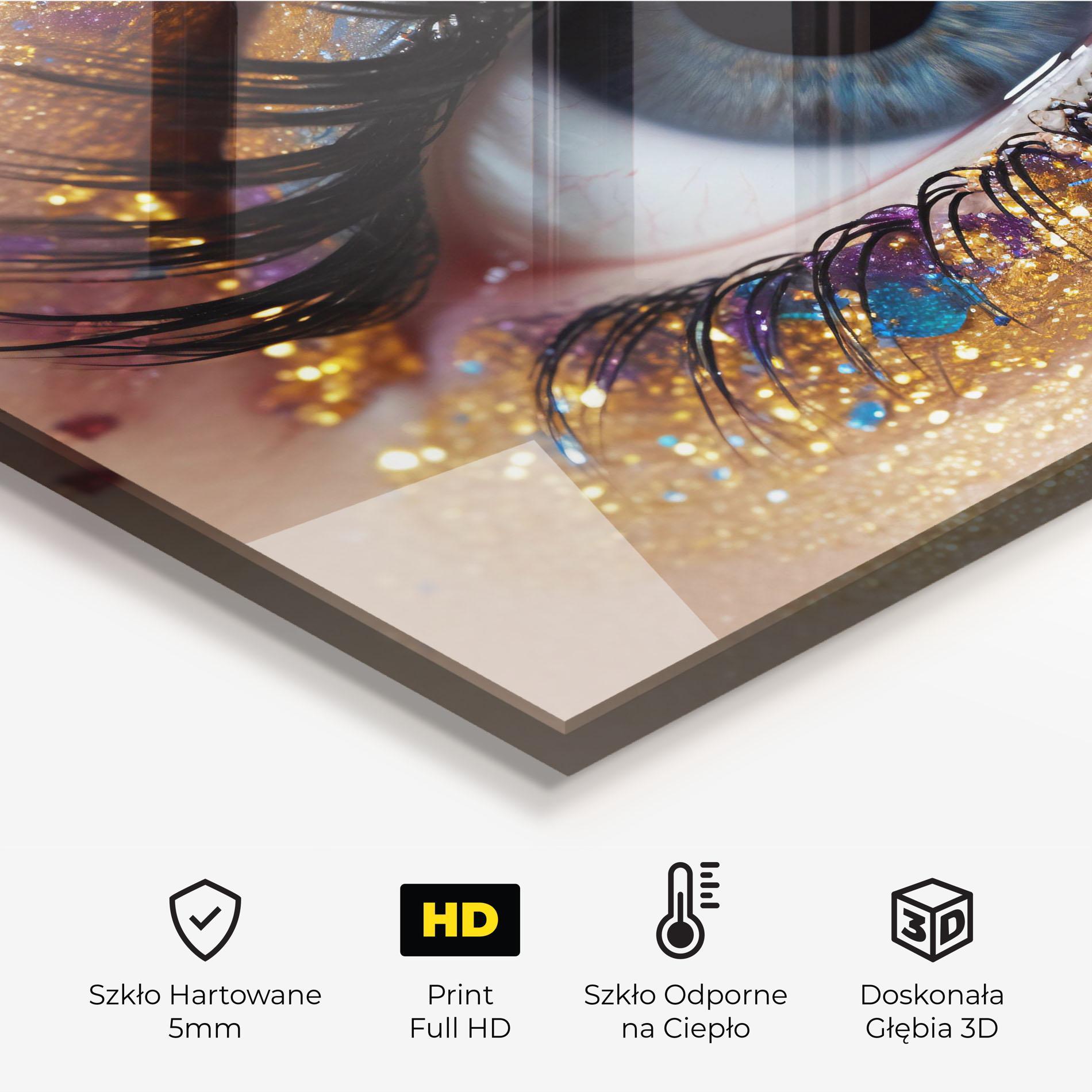 Panel Szklany do Kuchni Blue Eye Make Up mockup 2