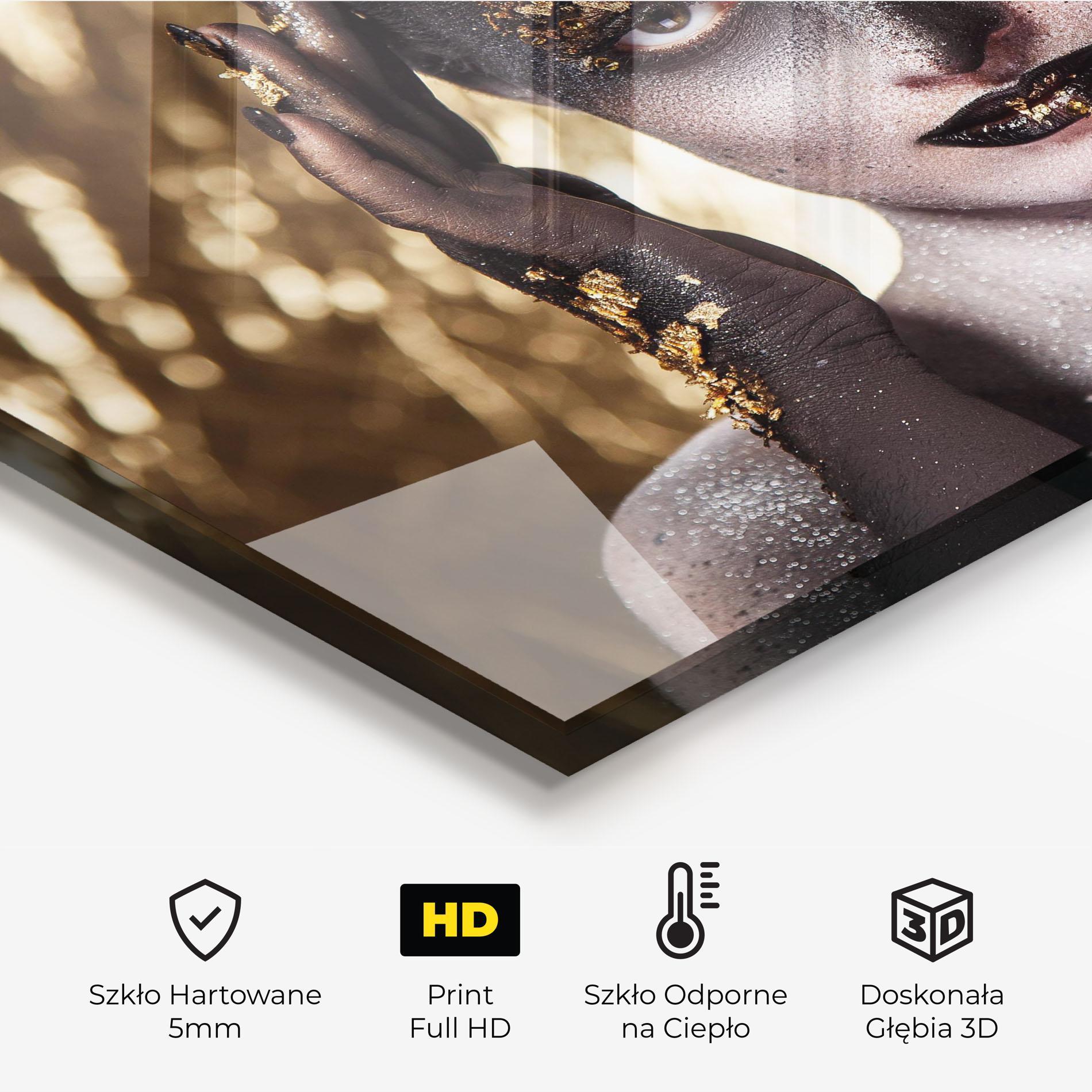 Panel Szklany do Kuchni Glitter Artistic Makeup mockup 2