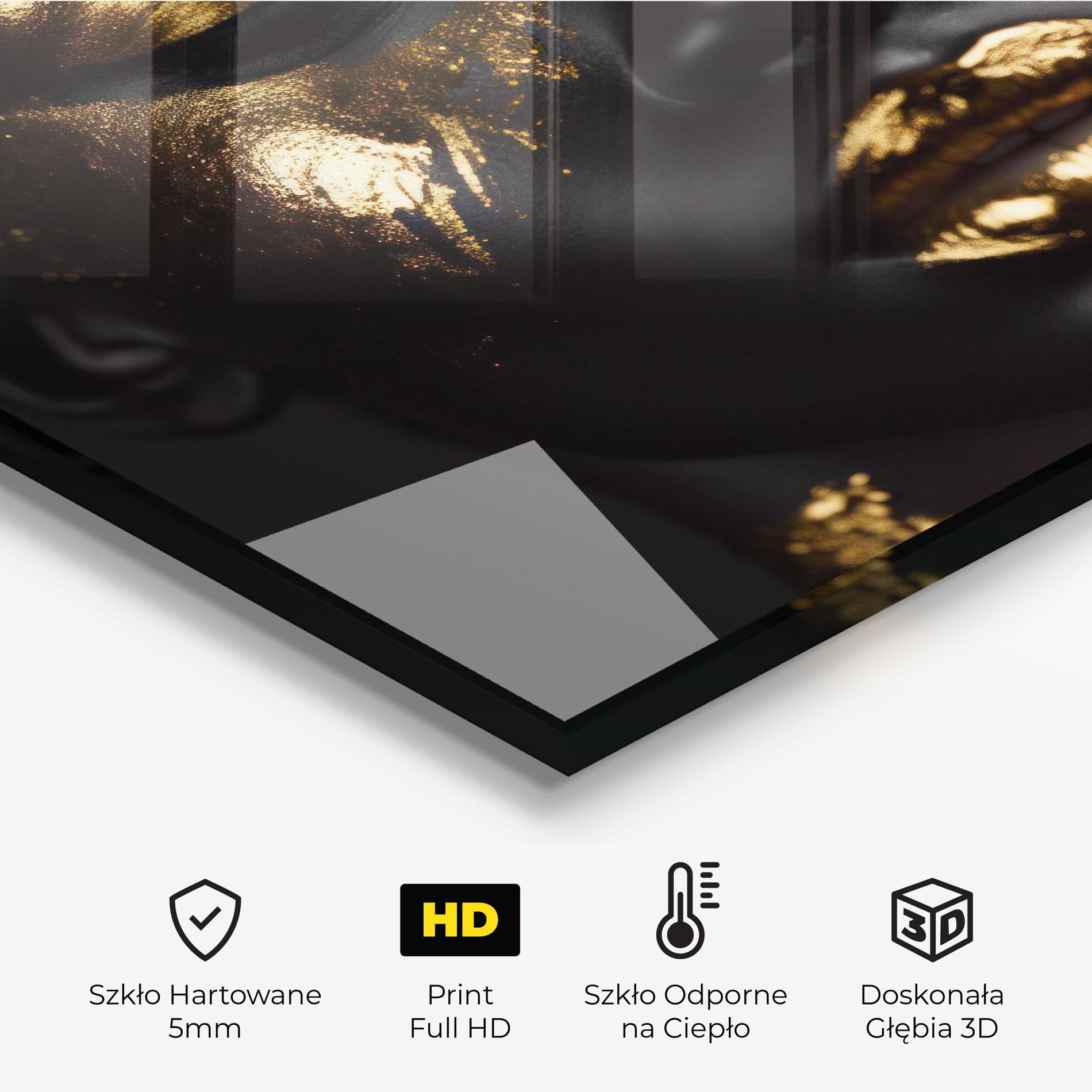 Panel Szklany do Kuchni Gold Eyes Makeup mockup 2