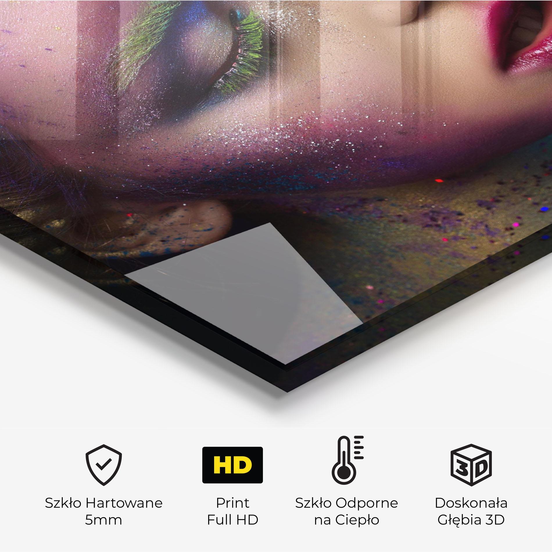 Panel Szklany do Kuchni Green Eyelashes mockup 2