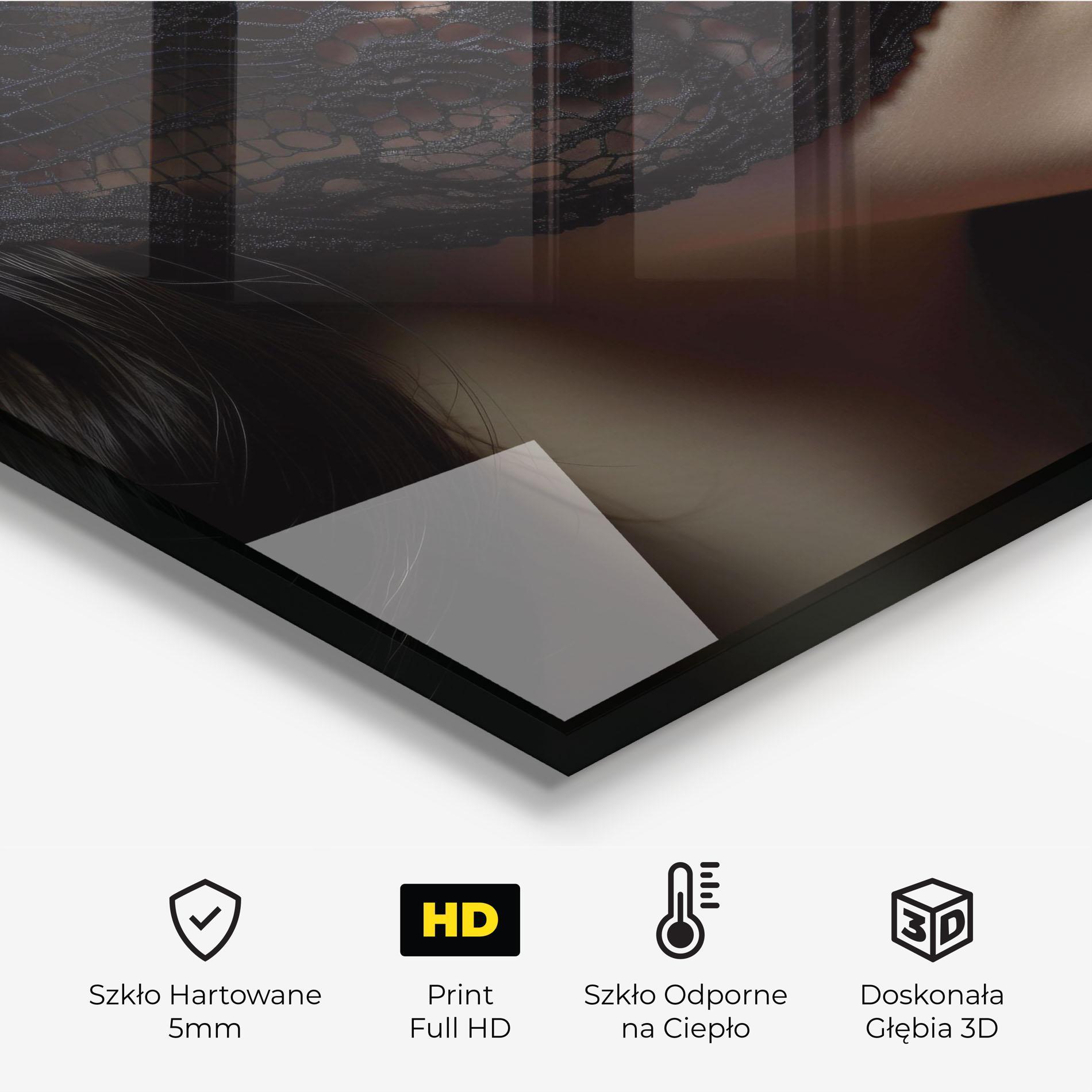 Panel Szklany do Kuchni Mysterious Girl mockup 2