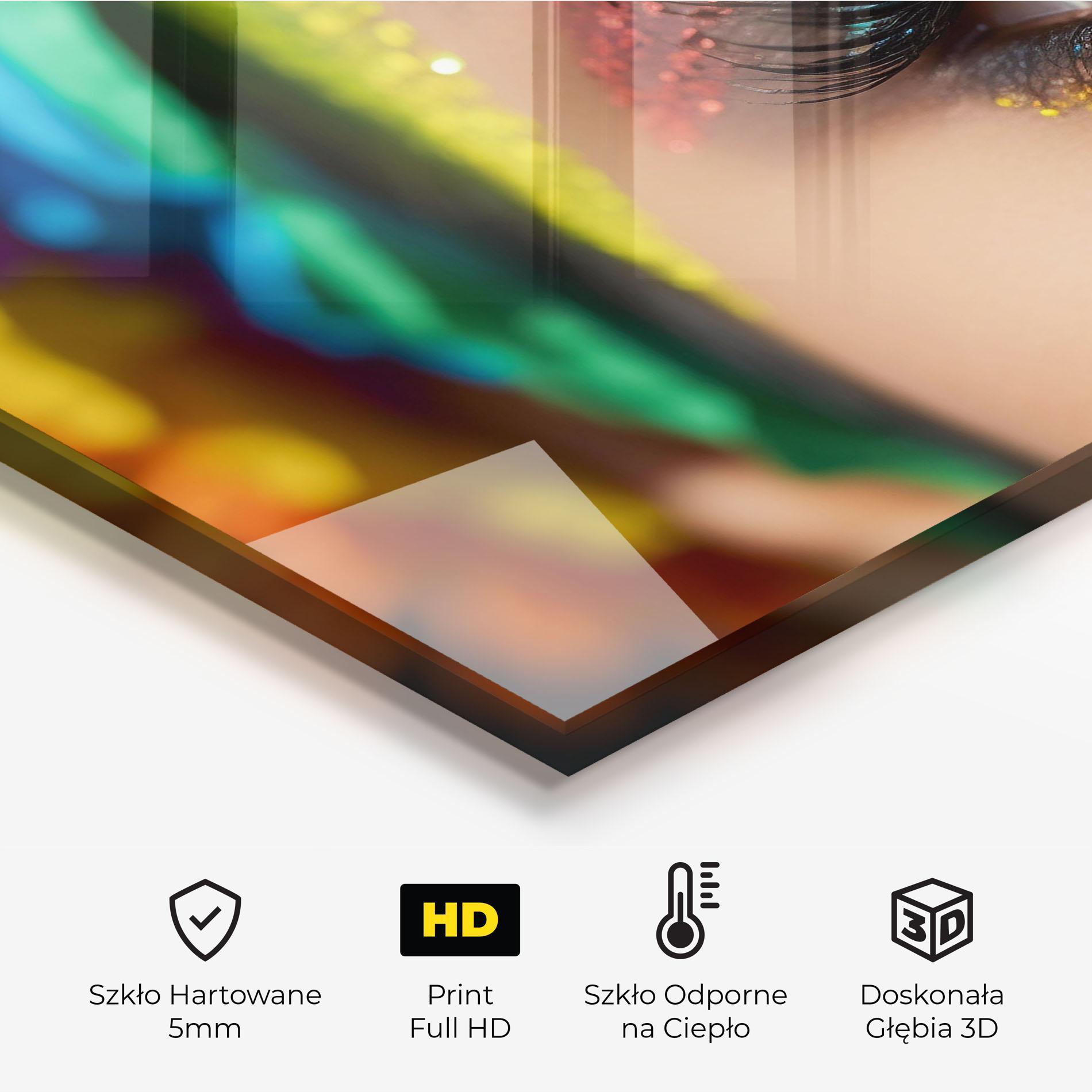 Panel Szklany do Kuchni Rainbow Pattern Makeup mockup 2