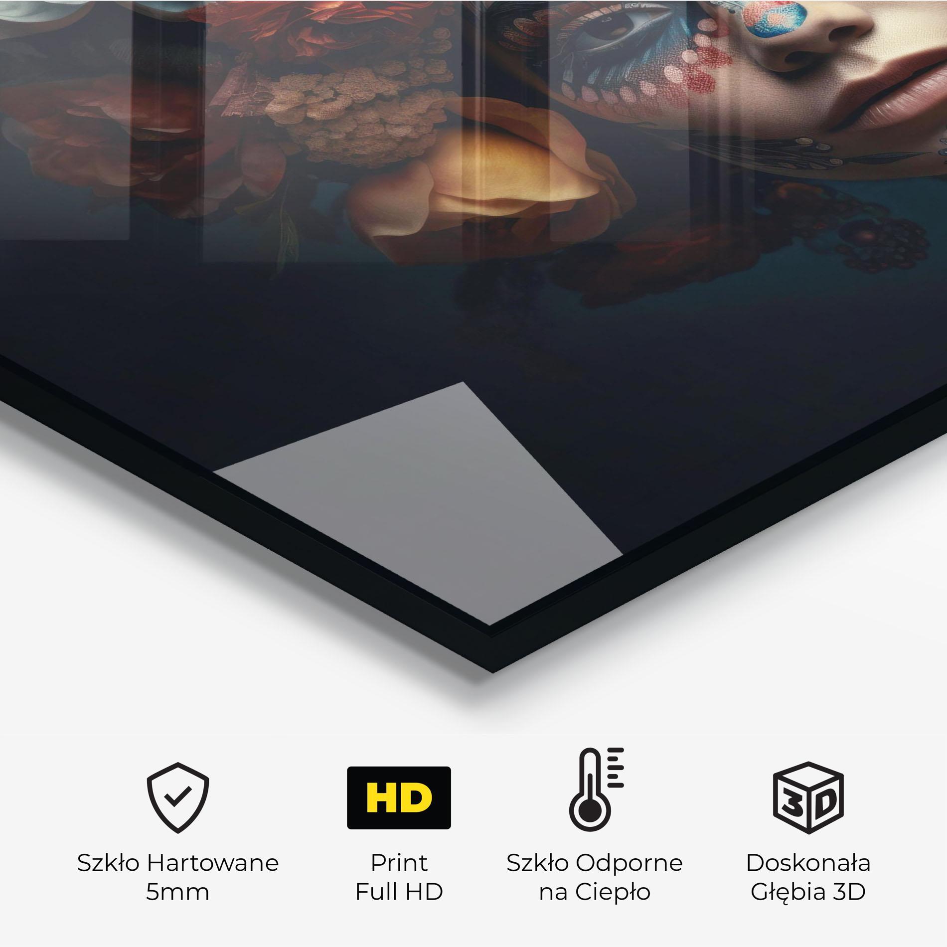 Panel Szklany do Kuchni Skull Makeup mockup 2