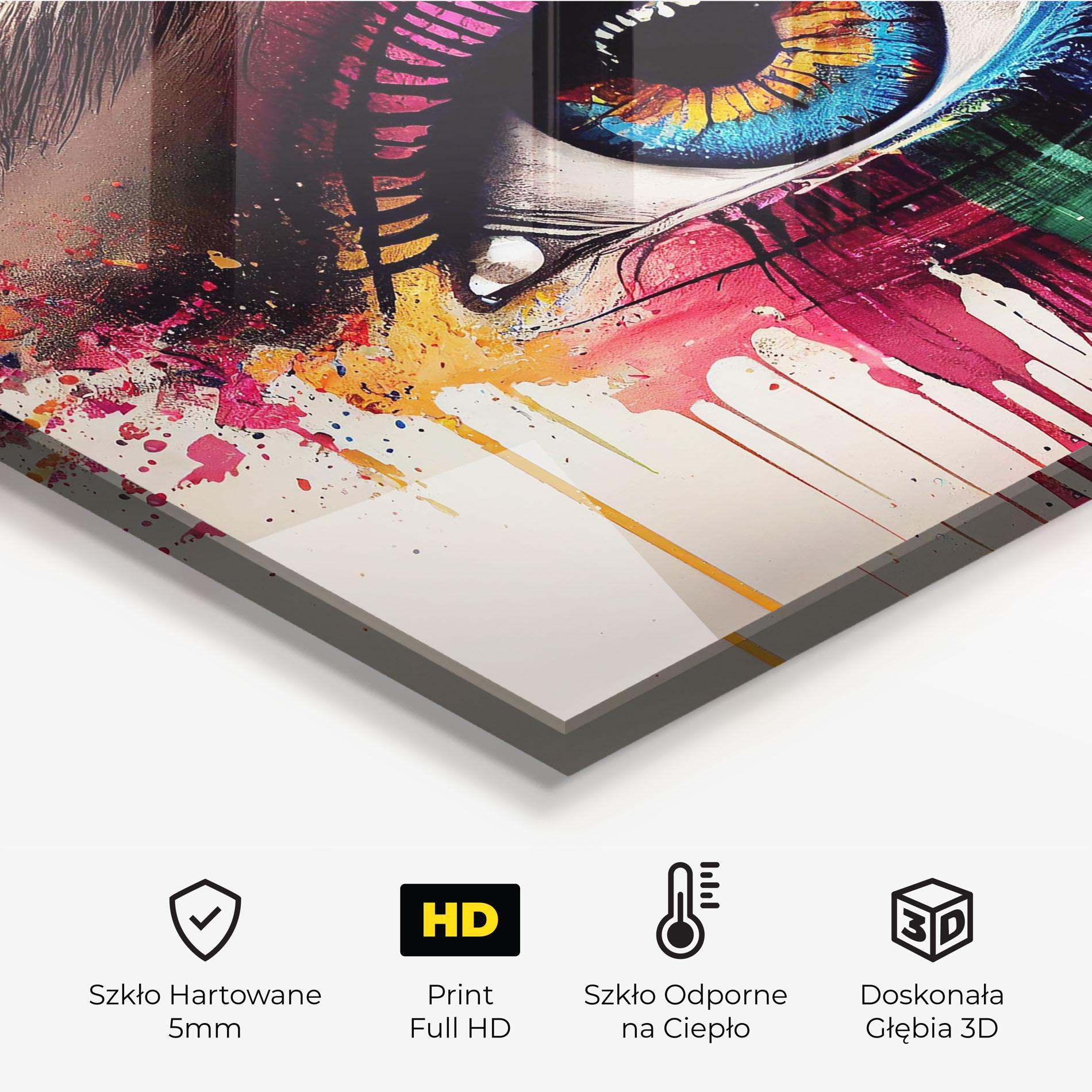 Panel Szklany do Kuchni Vibrant Makeup mockup 2