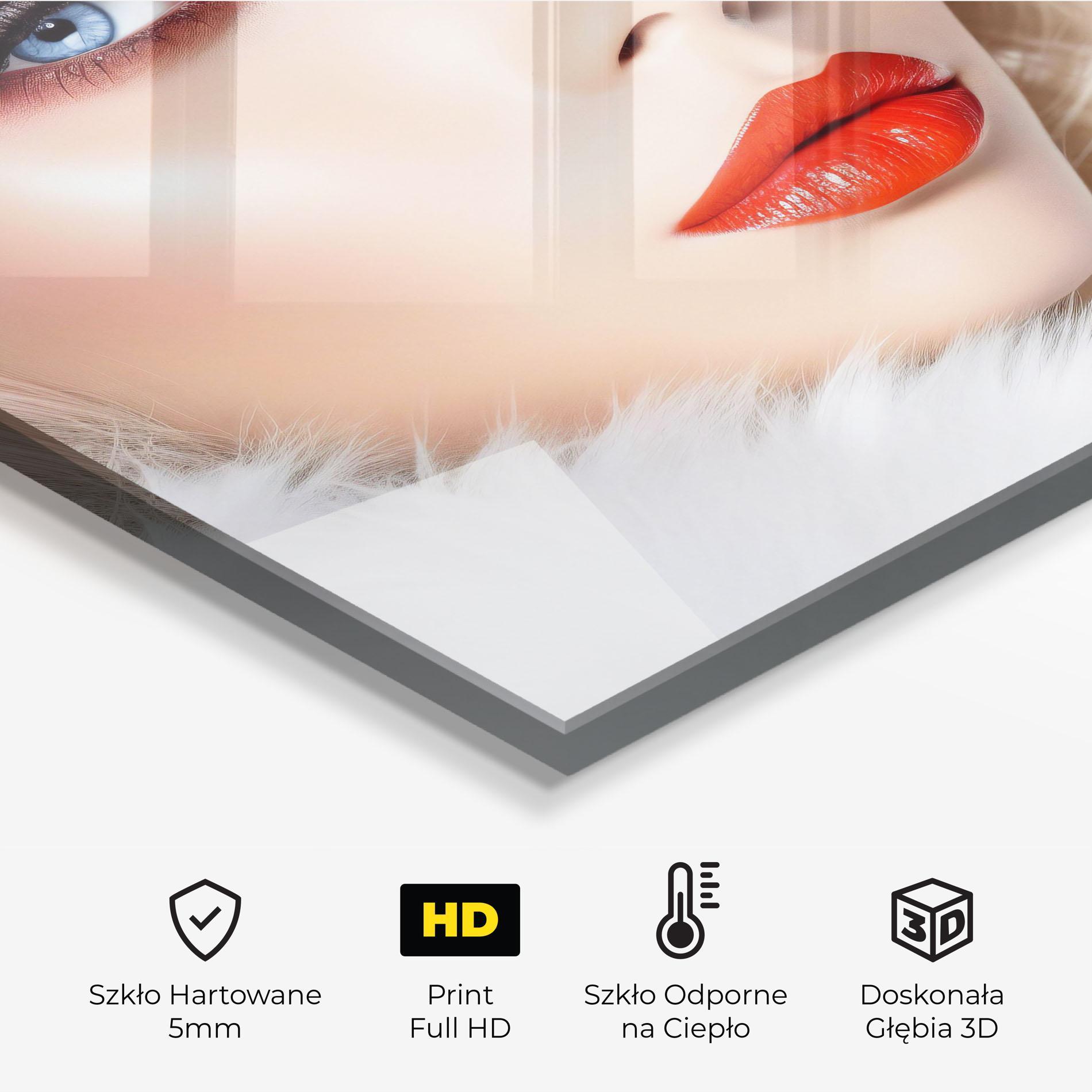 Panel Szklany do Kuchni White Hair Makeup mockup 2