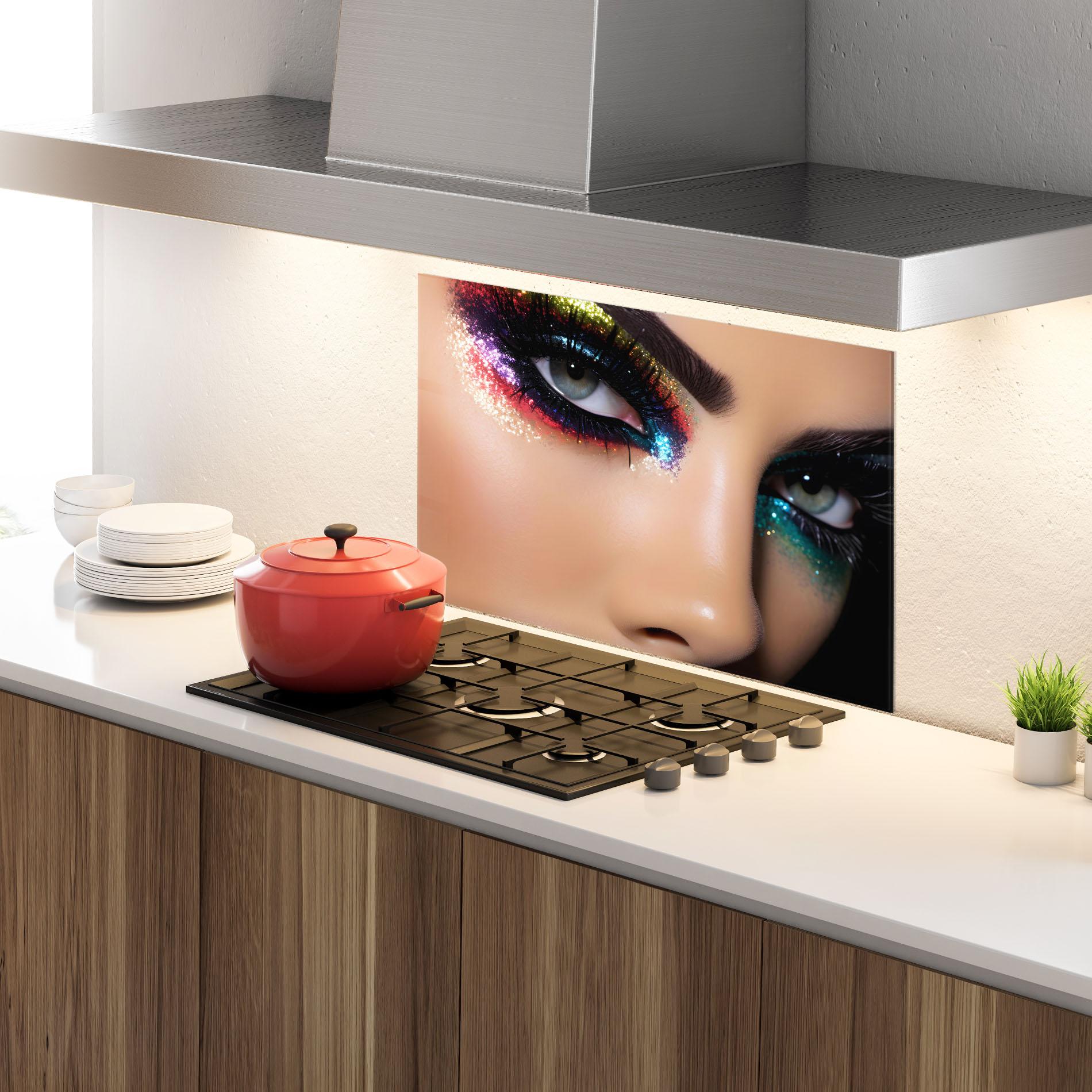 Panel Szklany do Kuchni Feminine Makeup Model mockup 4