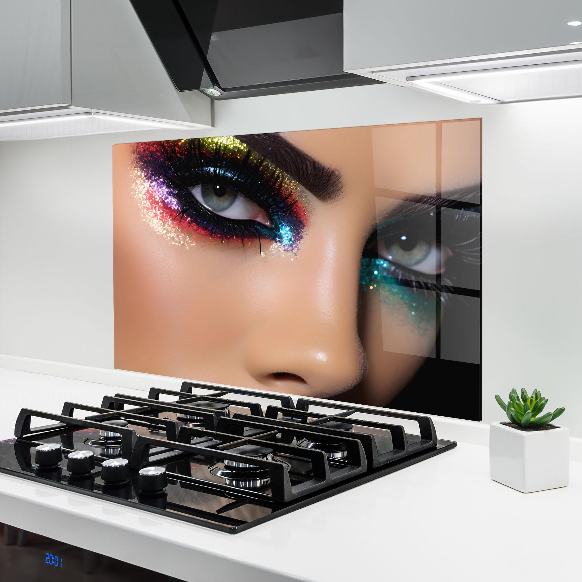 Panel Szklany do Kuchni Feminine Makeup Model mockup 6