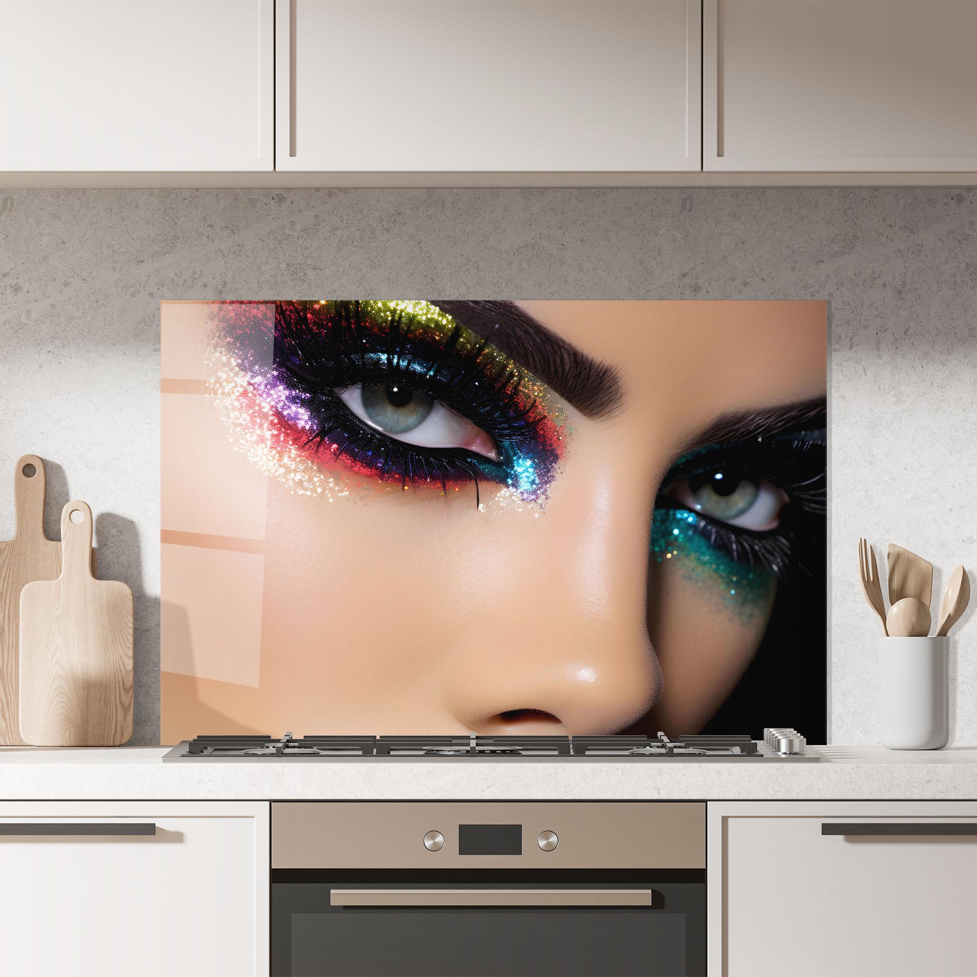 Panel Szklany do Kuchni Feminine Makeup Model mockup 7
