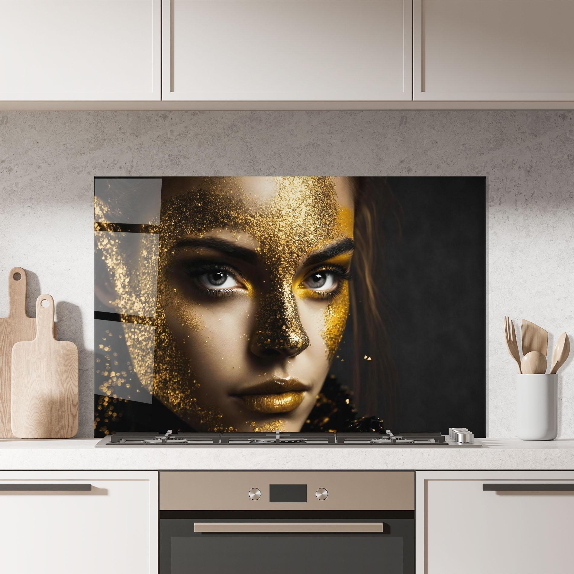 Panel Szklany do Kuchni Grey Cat Eye Makeup mockup 7