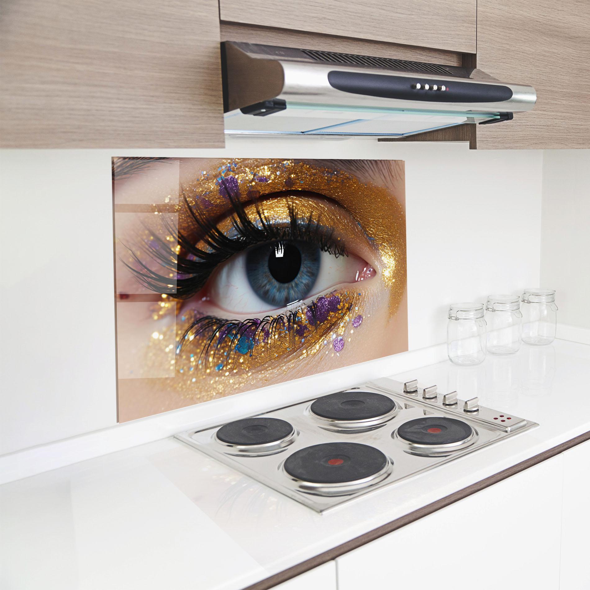 Panel Szklany do Kuchni Blue Eye Make Up mockup 8