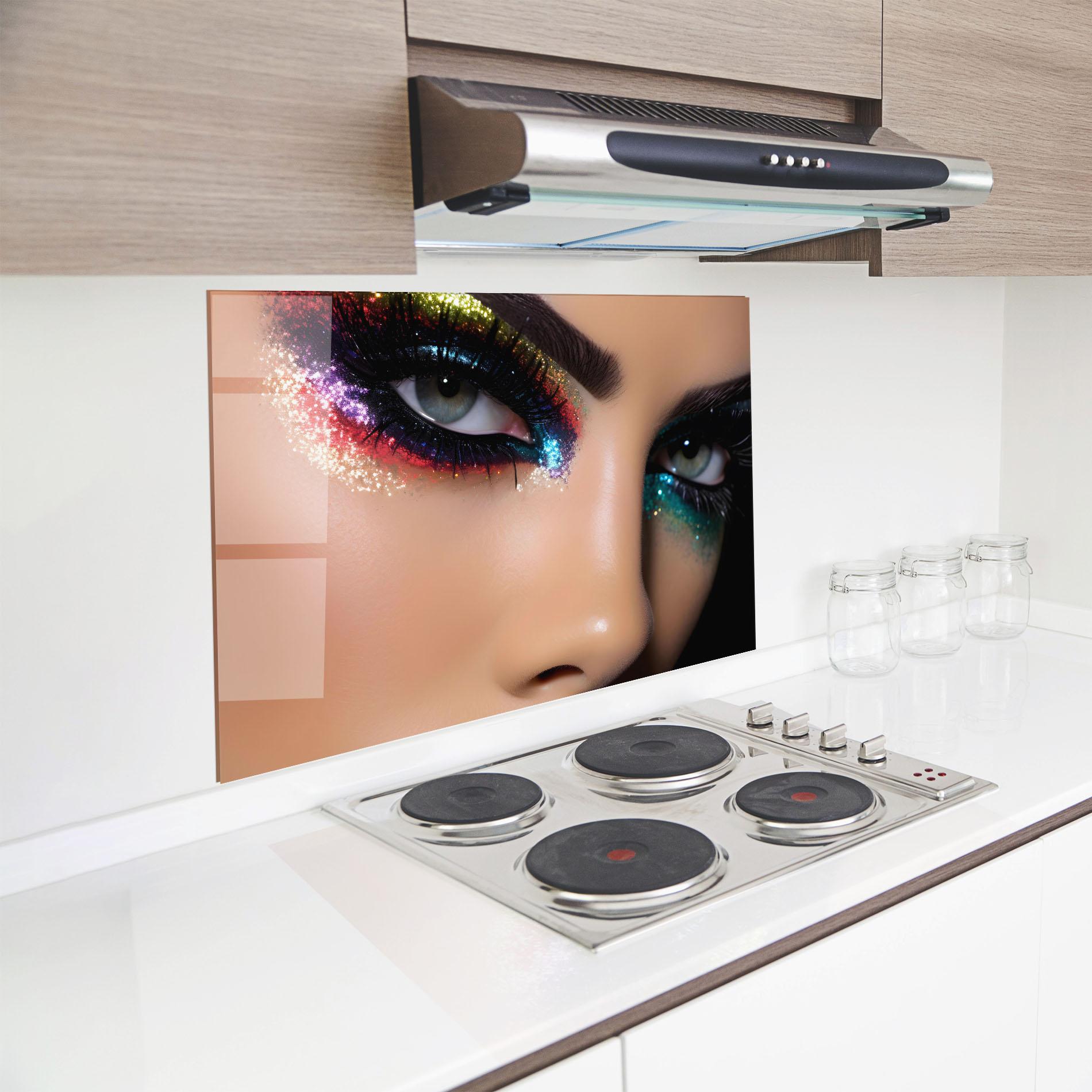 Panel Szklany do Kuchni Feminine Makeup Model mockup 8