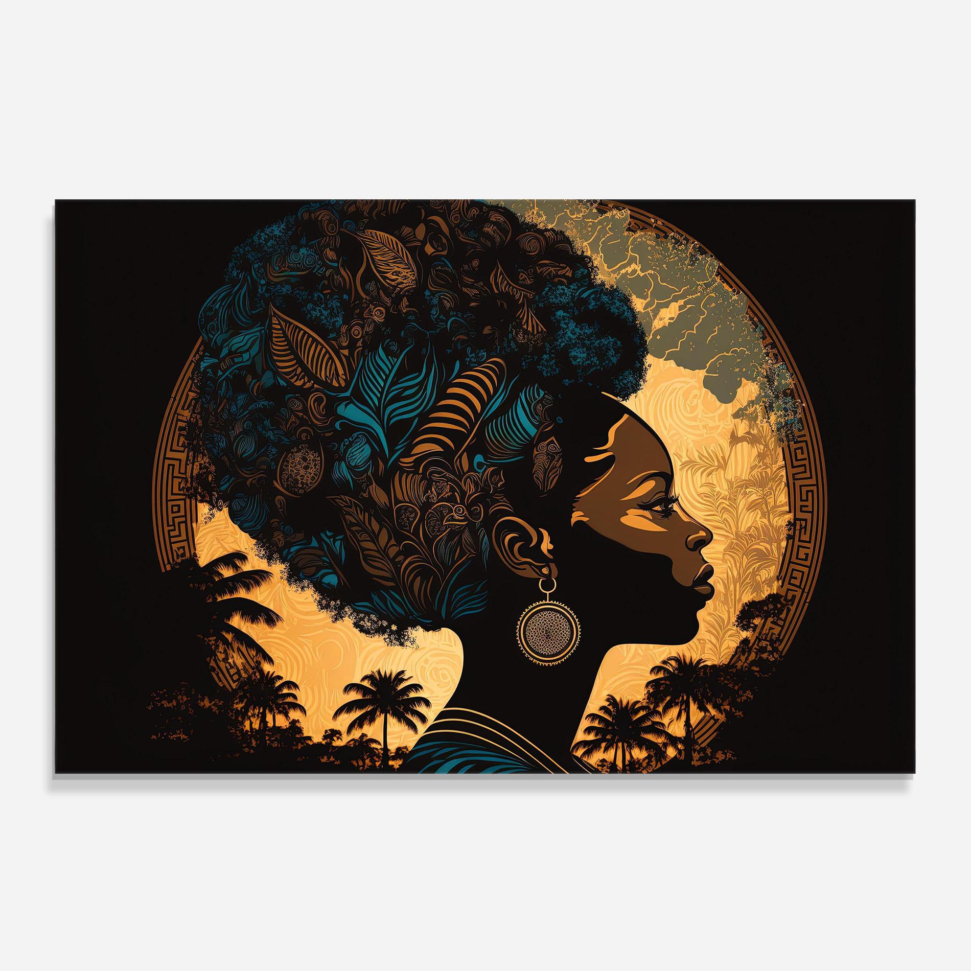 Panel Szklany do Kuchni African Profile Woman mockup 0