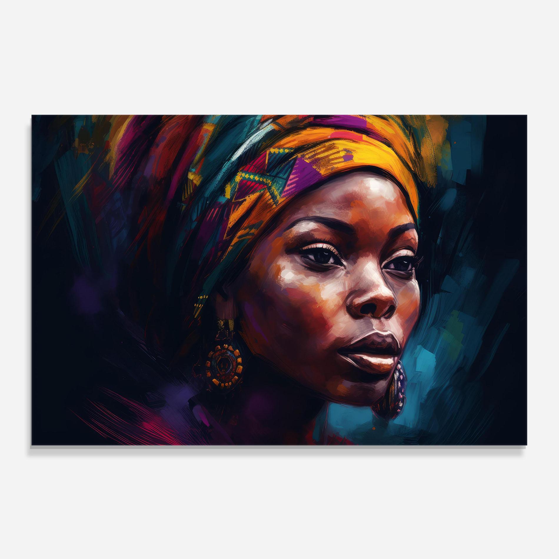 Panel Szklany do Kuchni Black Traditional Woman mockup 0