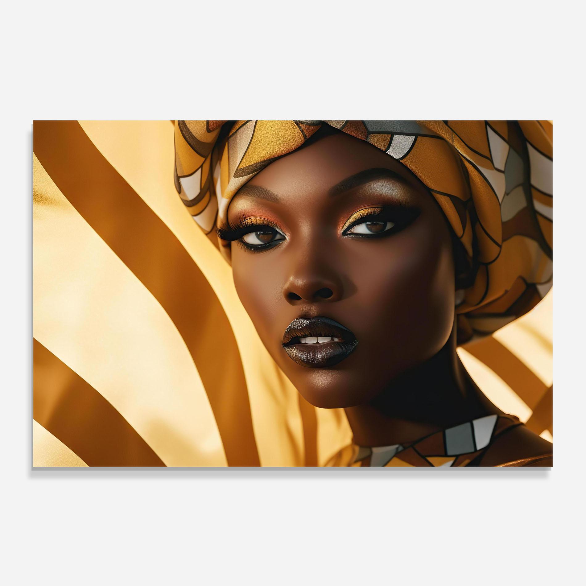 Panel Szklany do Kuchni Fashion African Woman mockup 0
