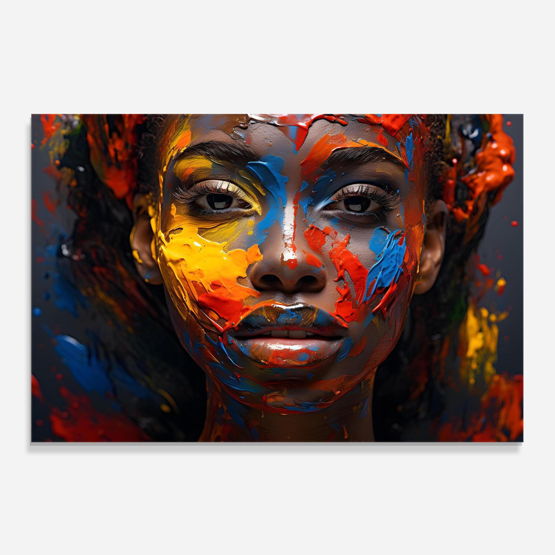 Panel Szklany do Kuchni Pretty Young African Woman mockup 0