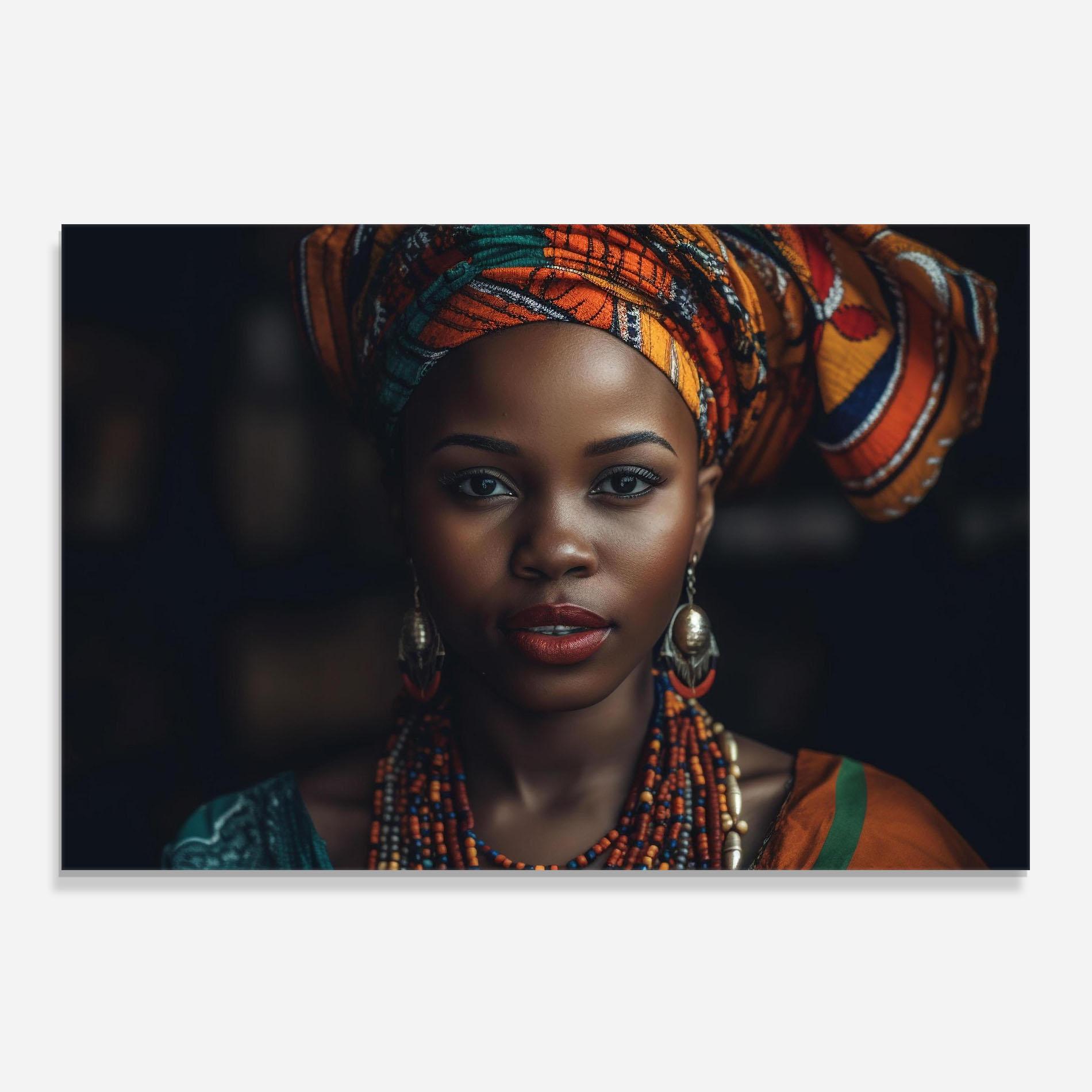 Panel Szklany do Kuchni Young African Woman mockup 0