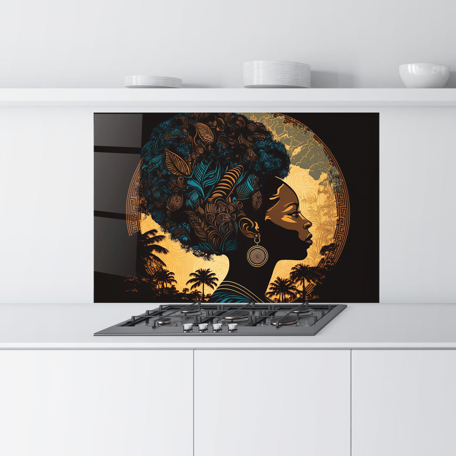 Panel Szklany do Kuchni African Profile Woman mockup 9