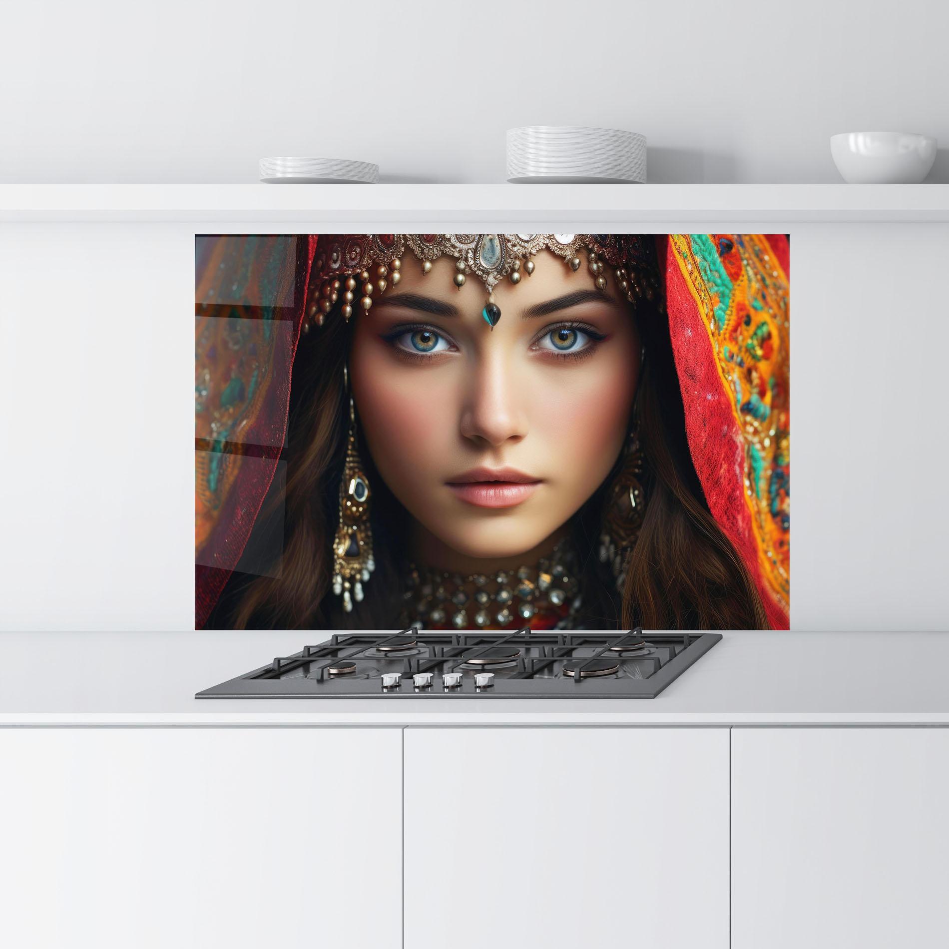 Panel Szklany do Kuchni Blue Green Culture Eye mockup 9