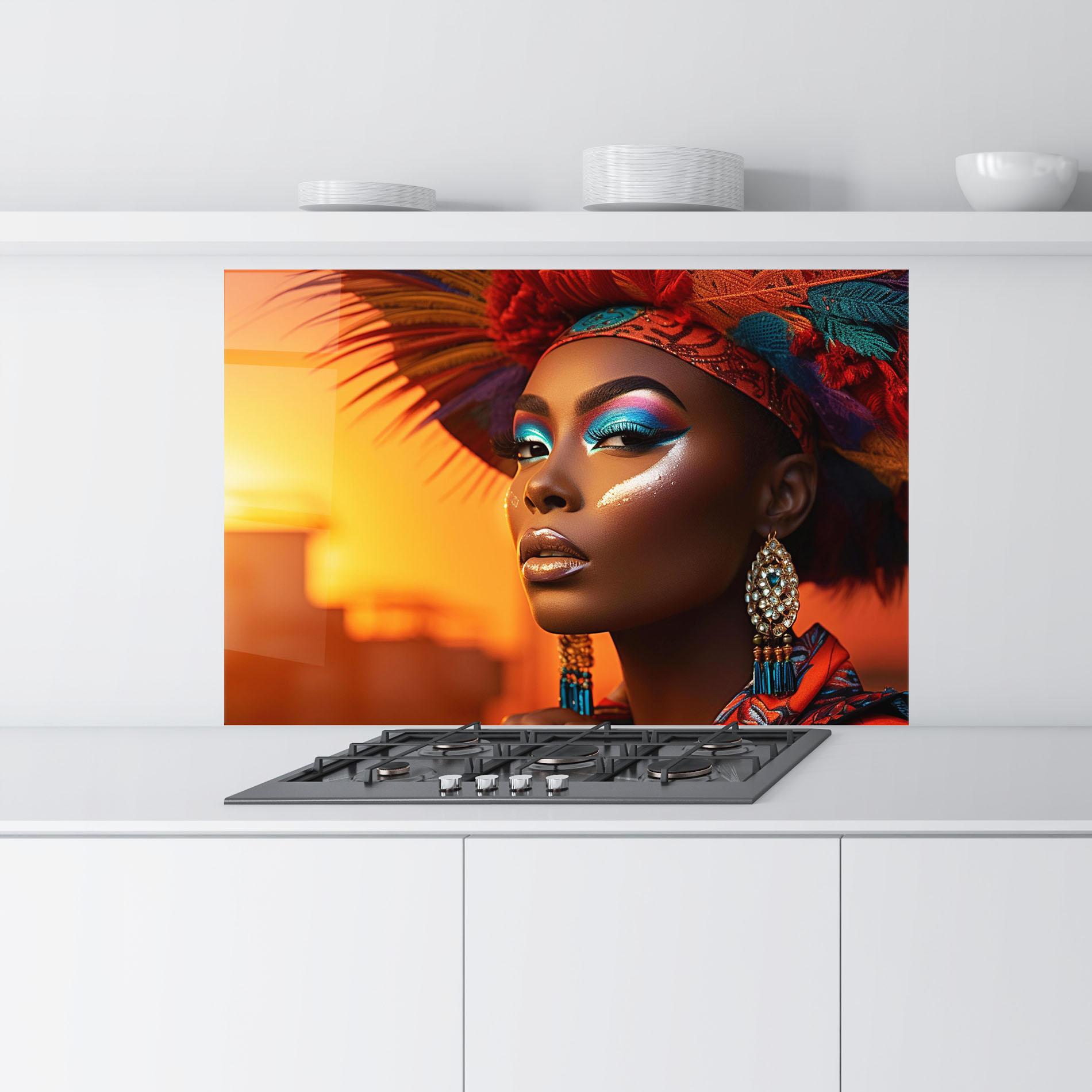 Panel Szklany do Kuchni Elaborate Makeup Woman mockup 9