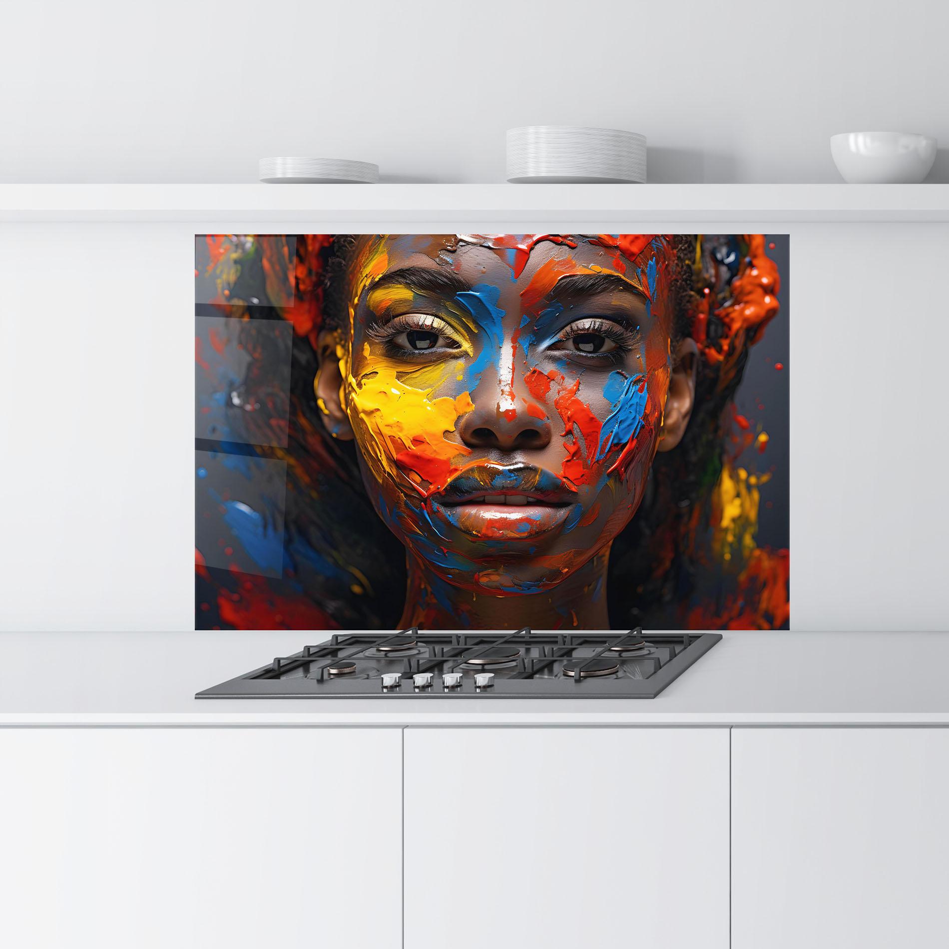 Panel Szklany do Kuchni Pretty Young African Woman mockup 9