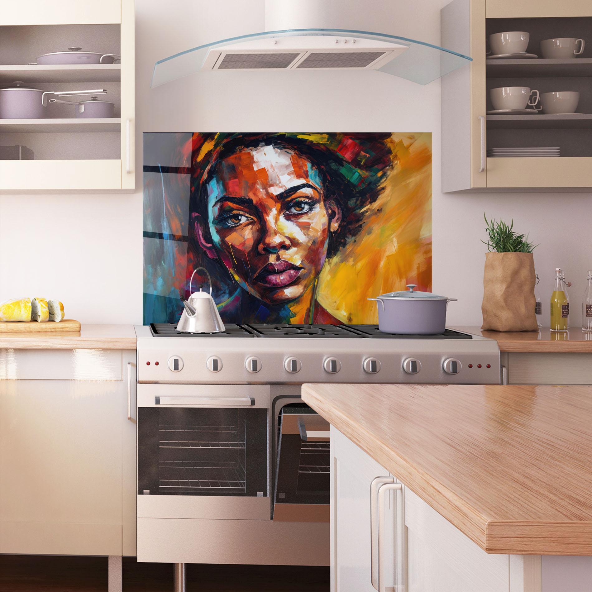 Panel Szklany do Kuchni African Interesting Expression mockup 1