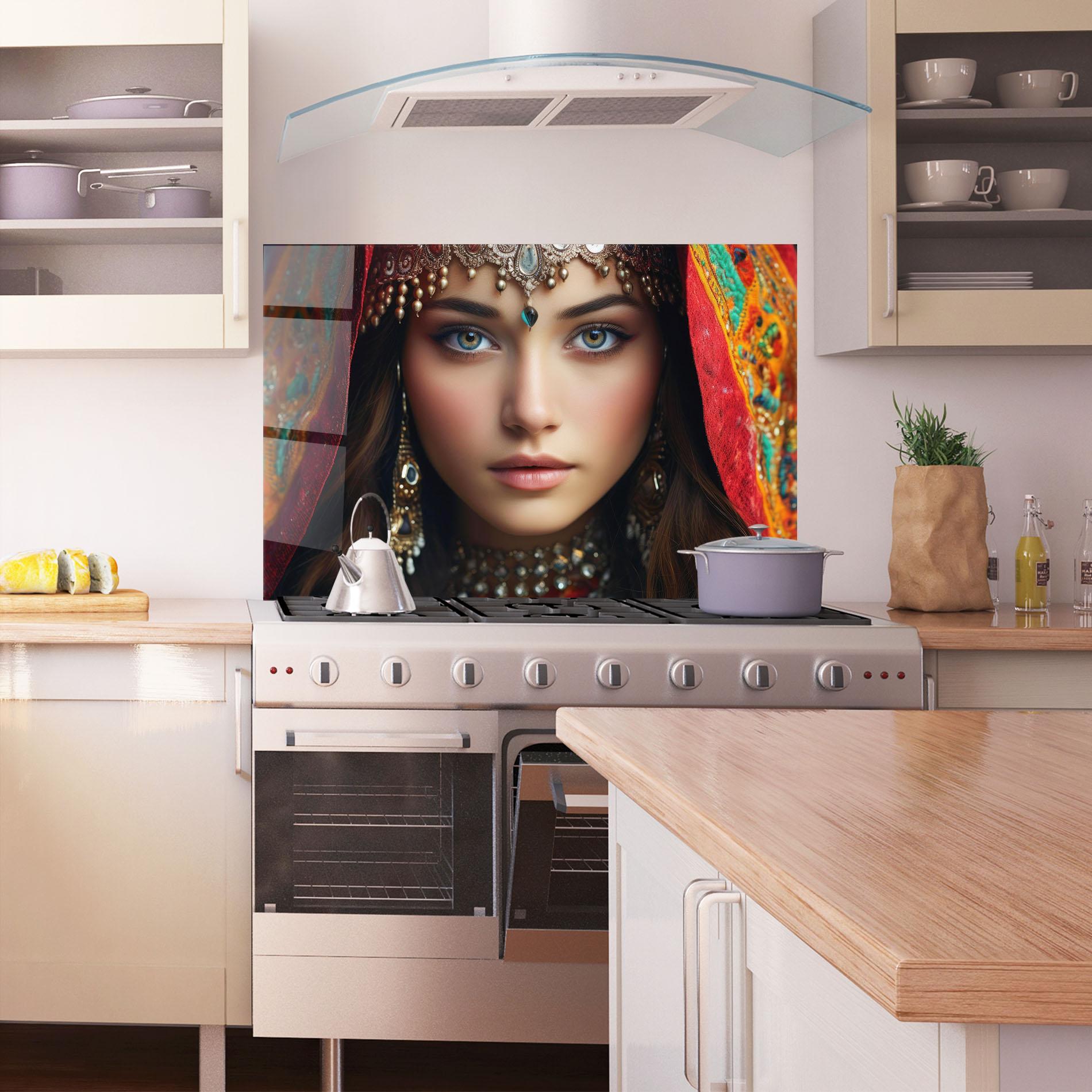 Panel Szklany do Kuchni Blue Green Culture Eye mockup 1