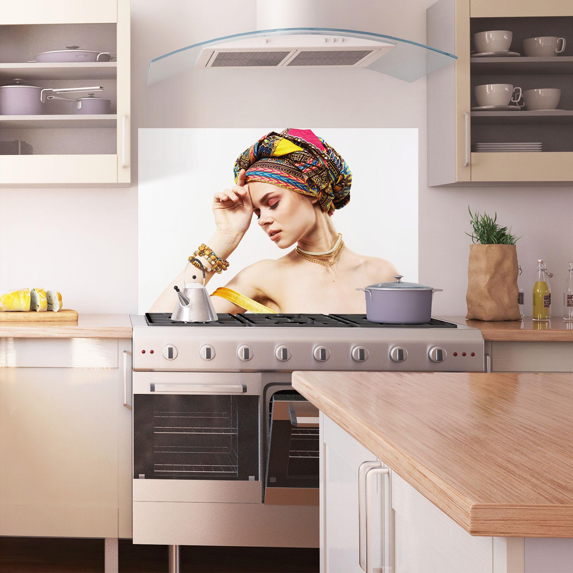 Panel Szklany do Kuchni Multicolored Turban mockup 1