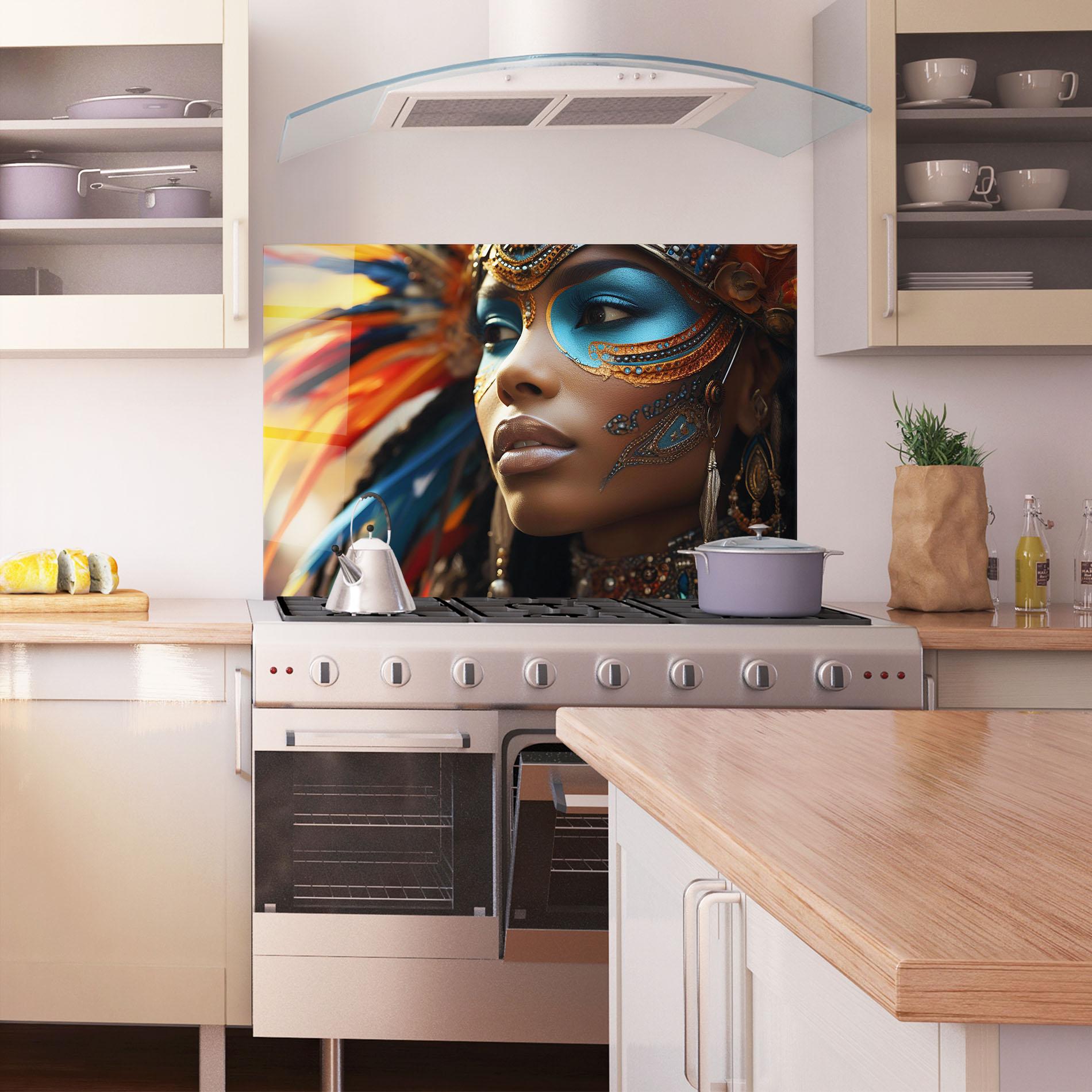 Panel Szklany do Kuchni Traditional Feathers Clothing mockup 1