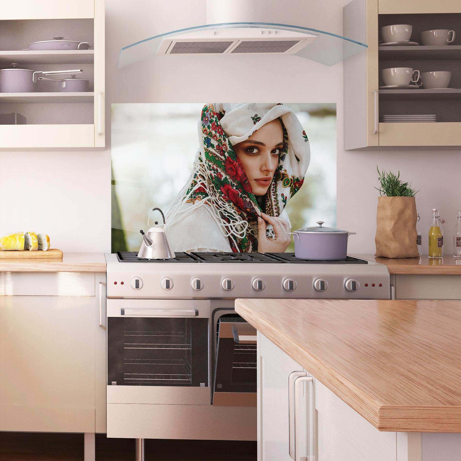 Panel Szklany do Kuchni Ukrainian Embroidered Dress mockup 1