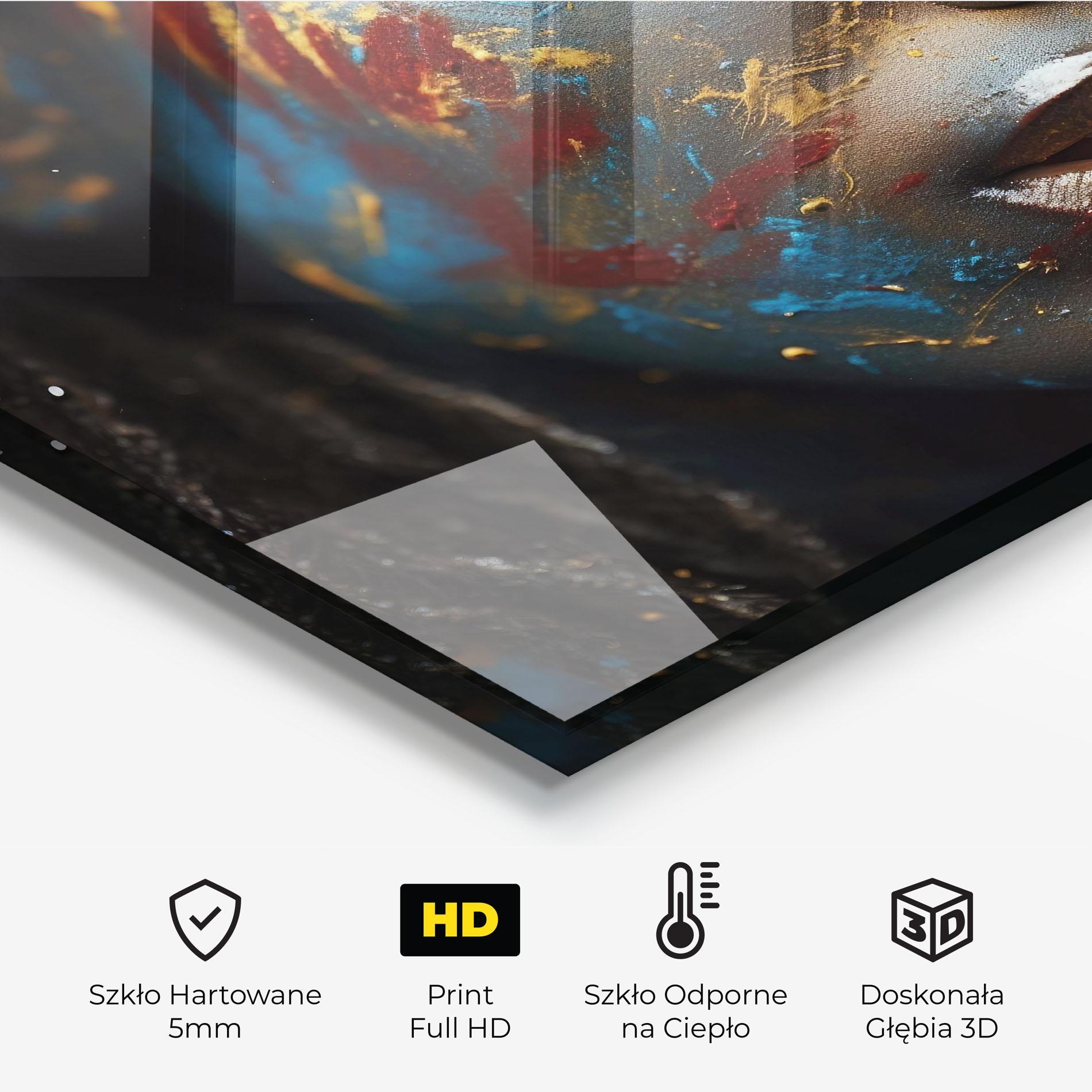 Panel Szklany do Kuchni Blue Paint Woman mockup 2