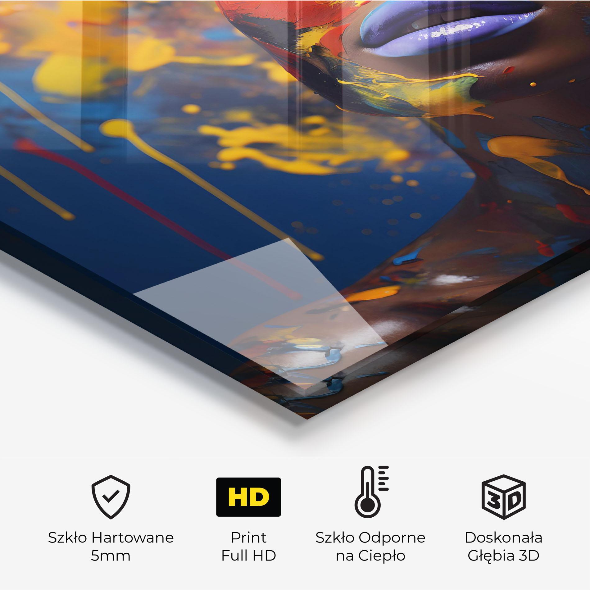 Panel Szklany do Kuchni Color Splash African Woman mockup 2