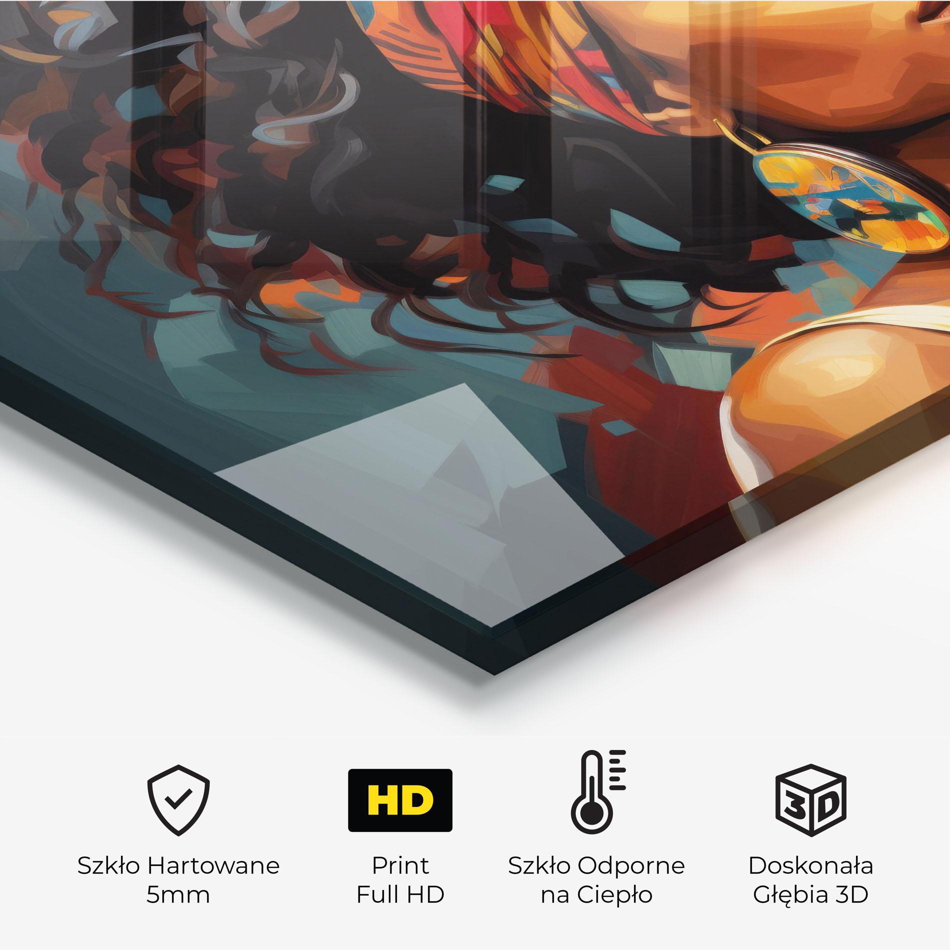 Panel Szklany do Kuchni Colorful Ethic Portrait mockup 2