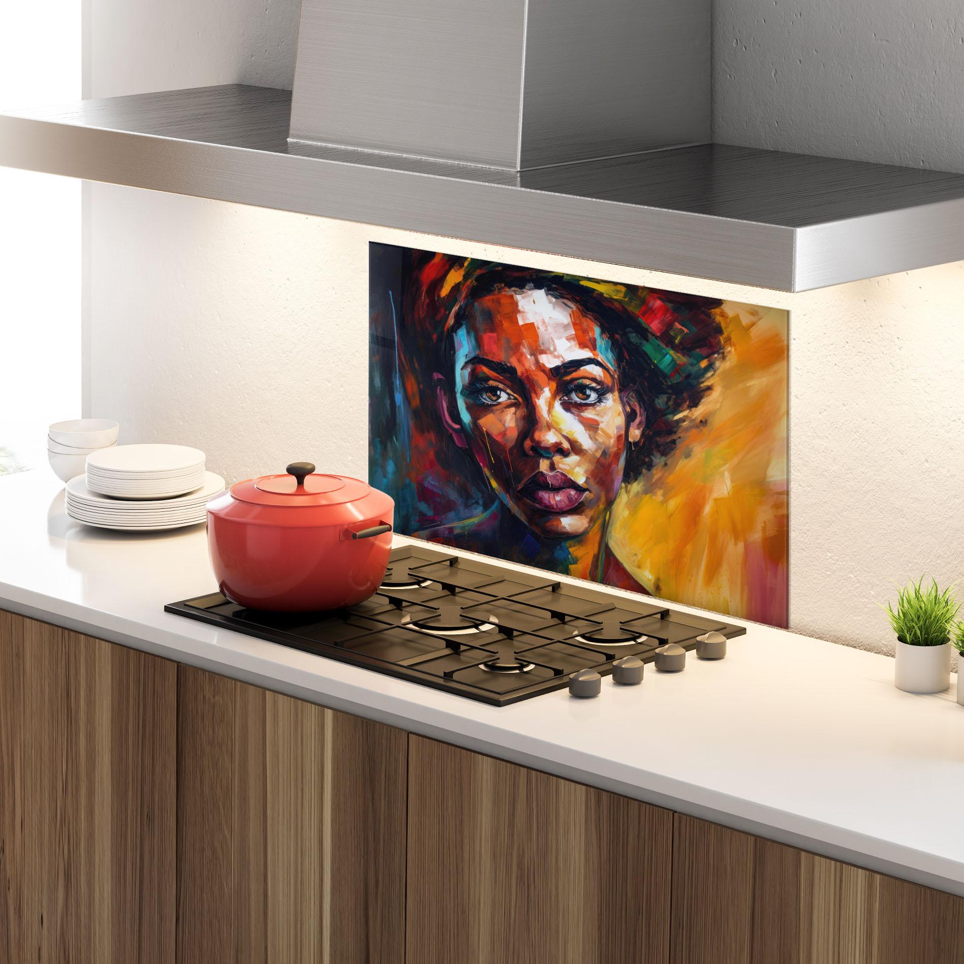 Panel Szklany do Kuchni African Interesting Expression mockup 4