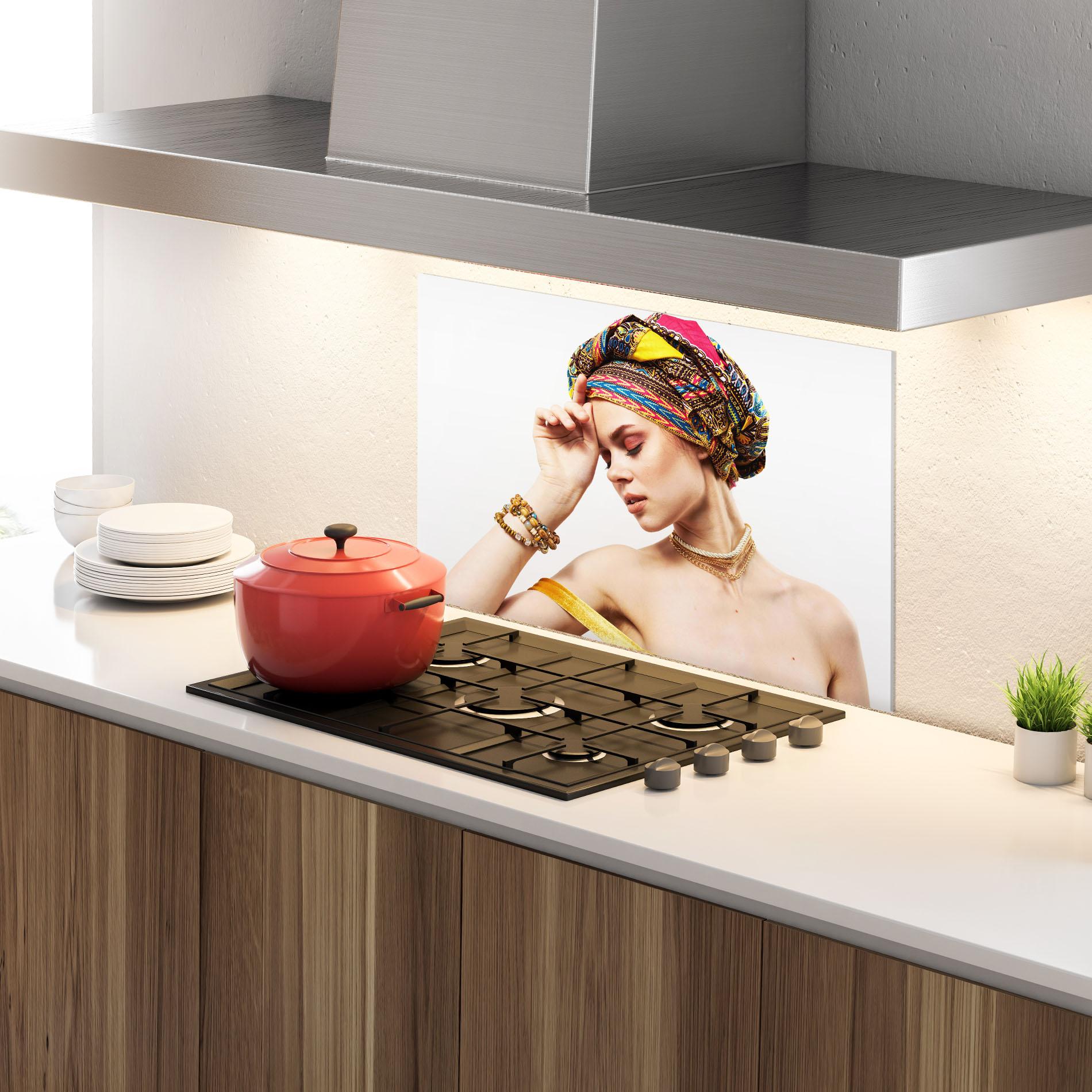Panel Szklany do Kuchni Multicolored Turban mockup 4