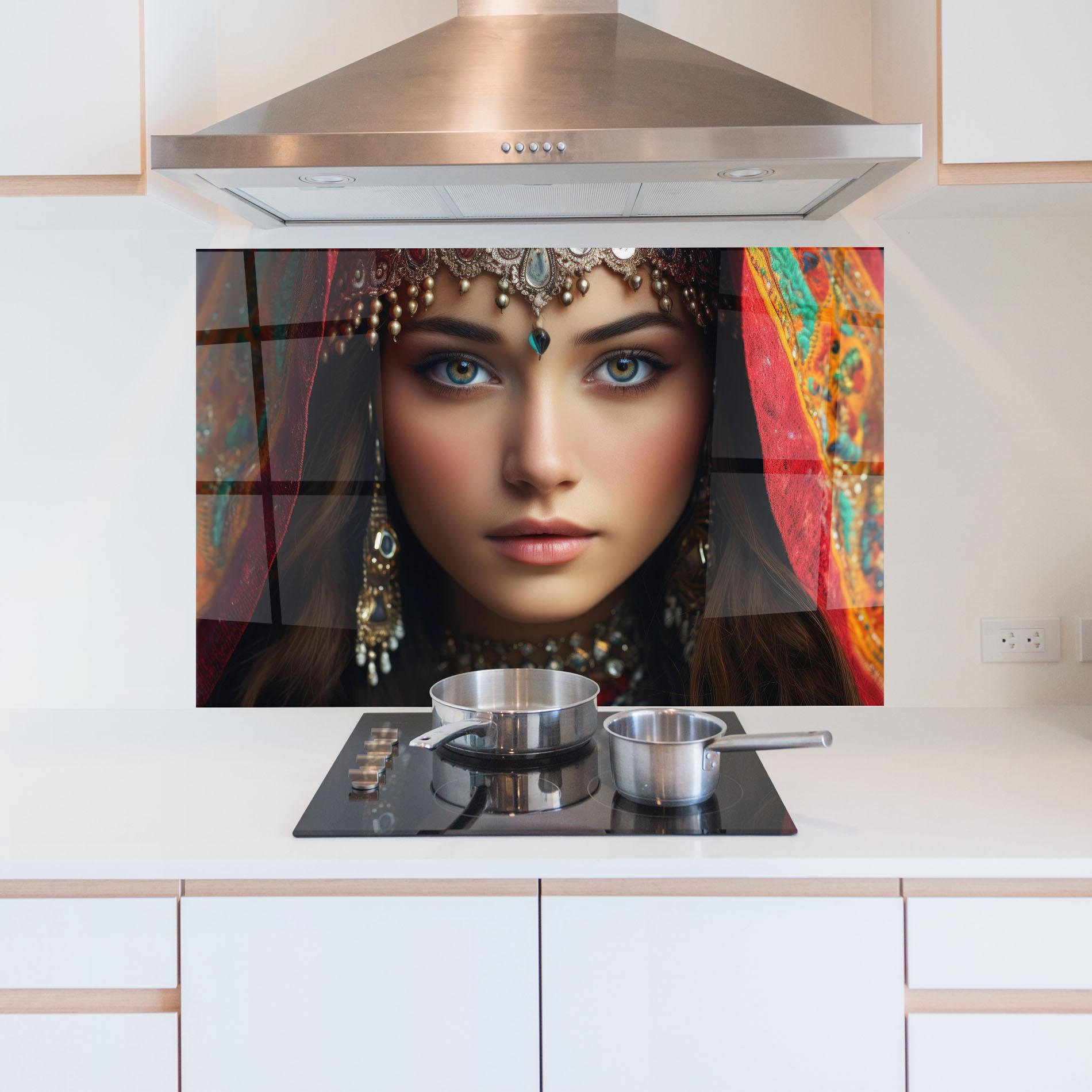 Panel Szklany do Kuchni Blue Green Culture Eye mockup 5