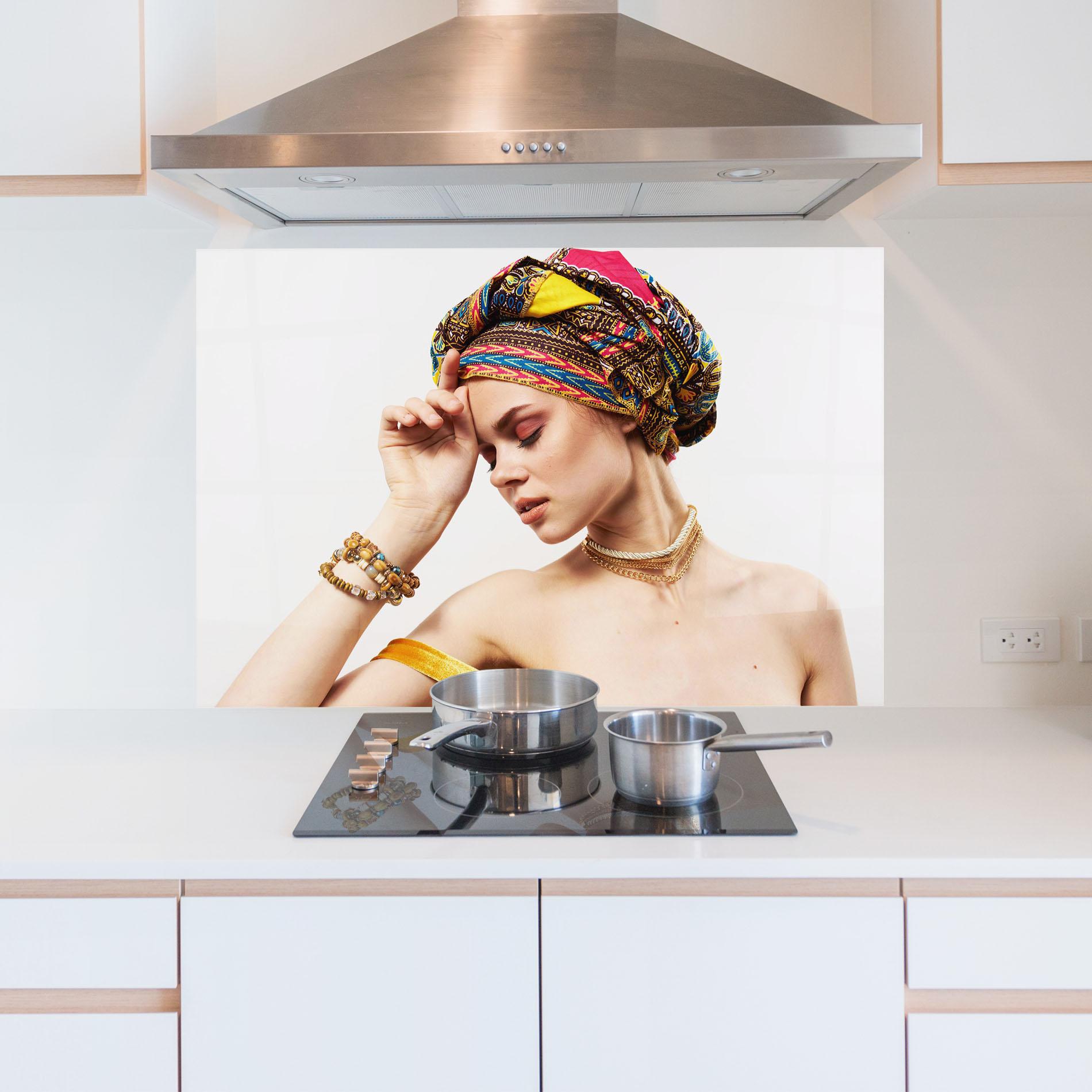Panel Szklany do Kuchni Multicolored Turban mockup 5