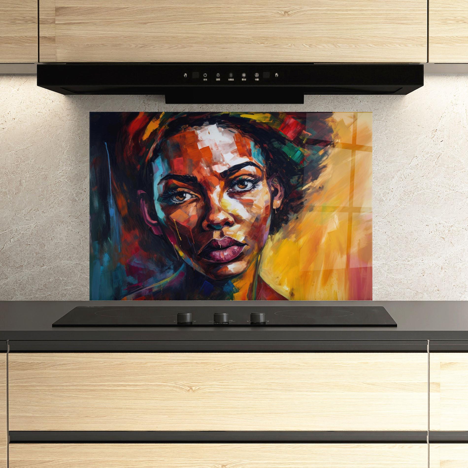 Panel Szklany do Kuchni African Interesting Expression mockup 3