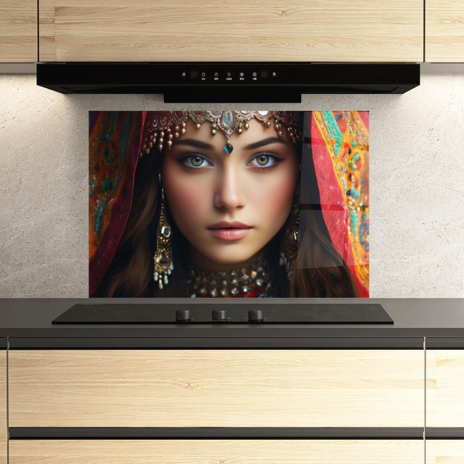 Panel Szklany do Kuchni Blue Green Culture Eye mockup 3