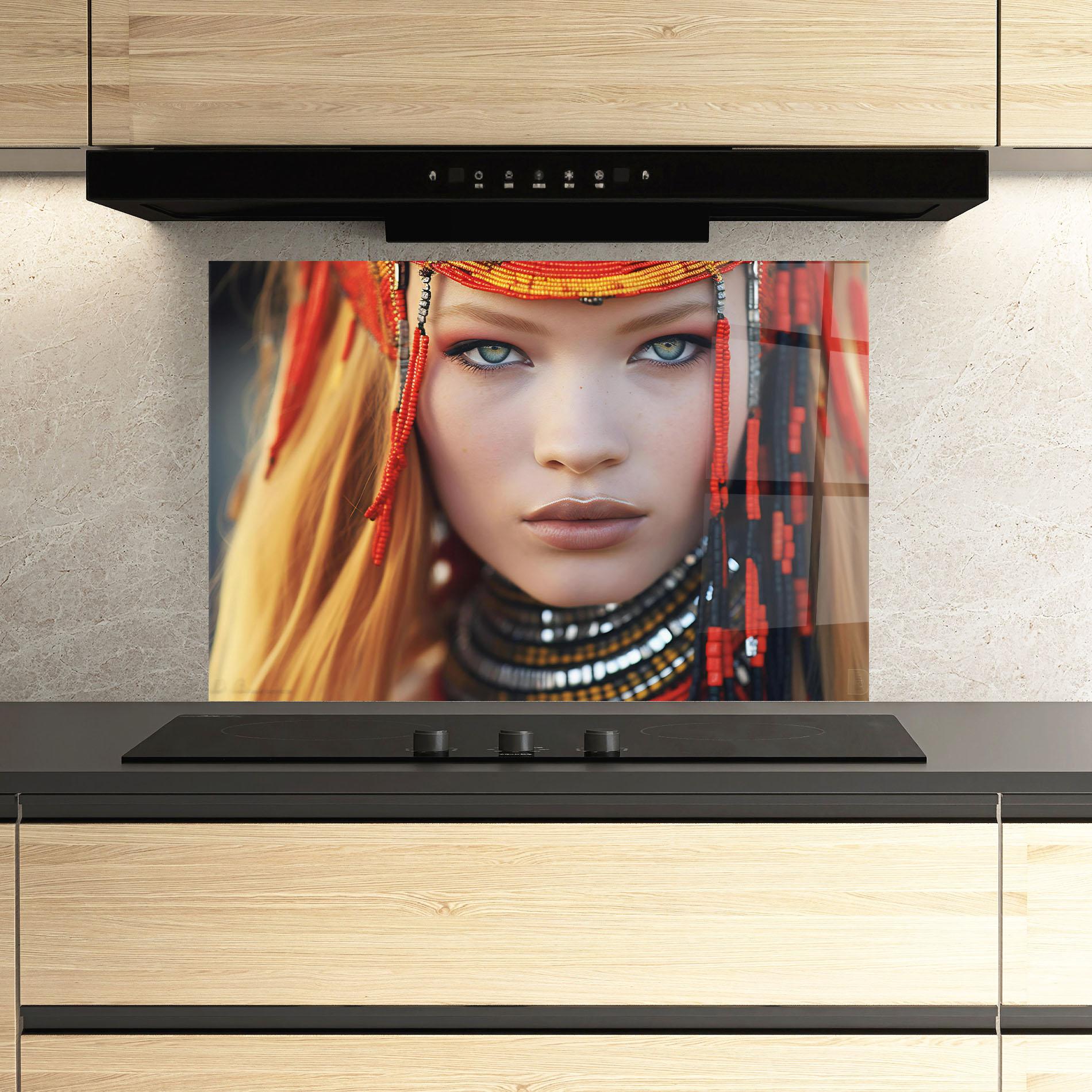 Panel Szklany do Kuchni Closeup Portrait Pretty Eyes mockup 3