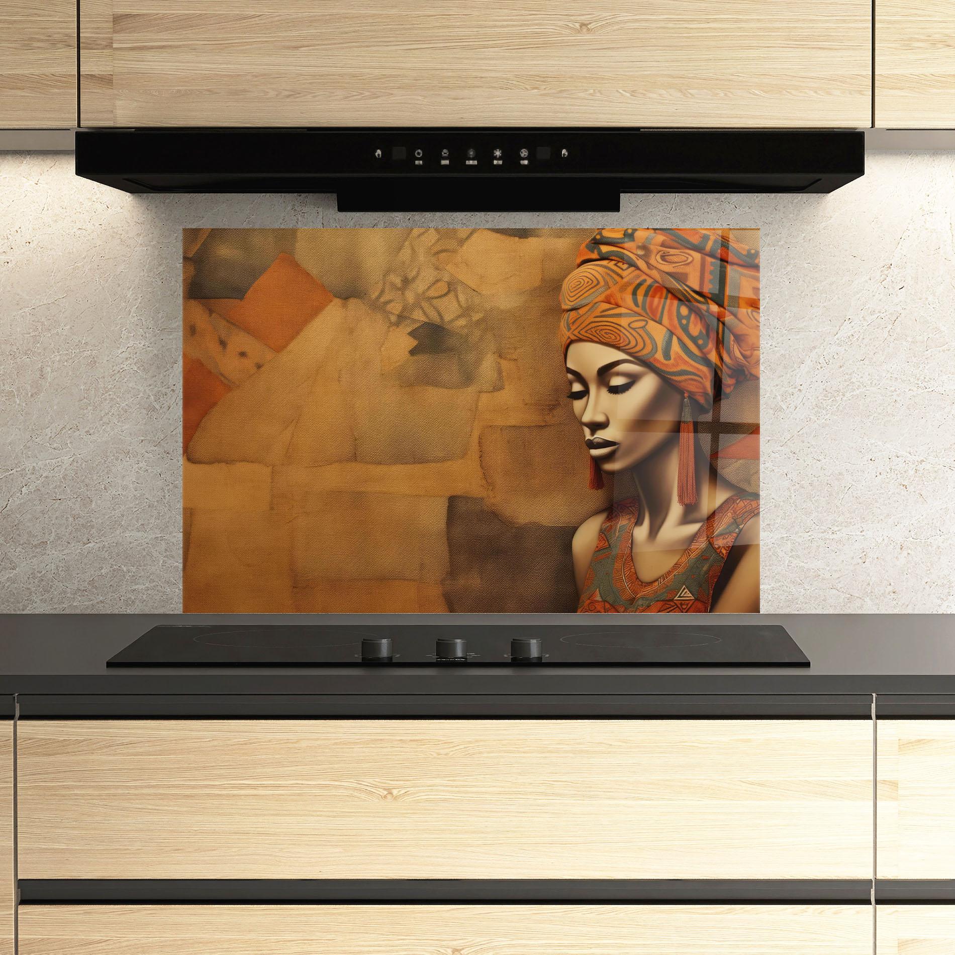 Panel Szklany do Kuchni Contemporary African Art mockup 3